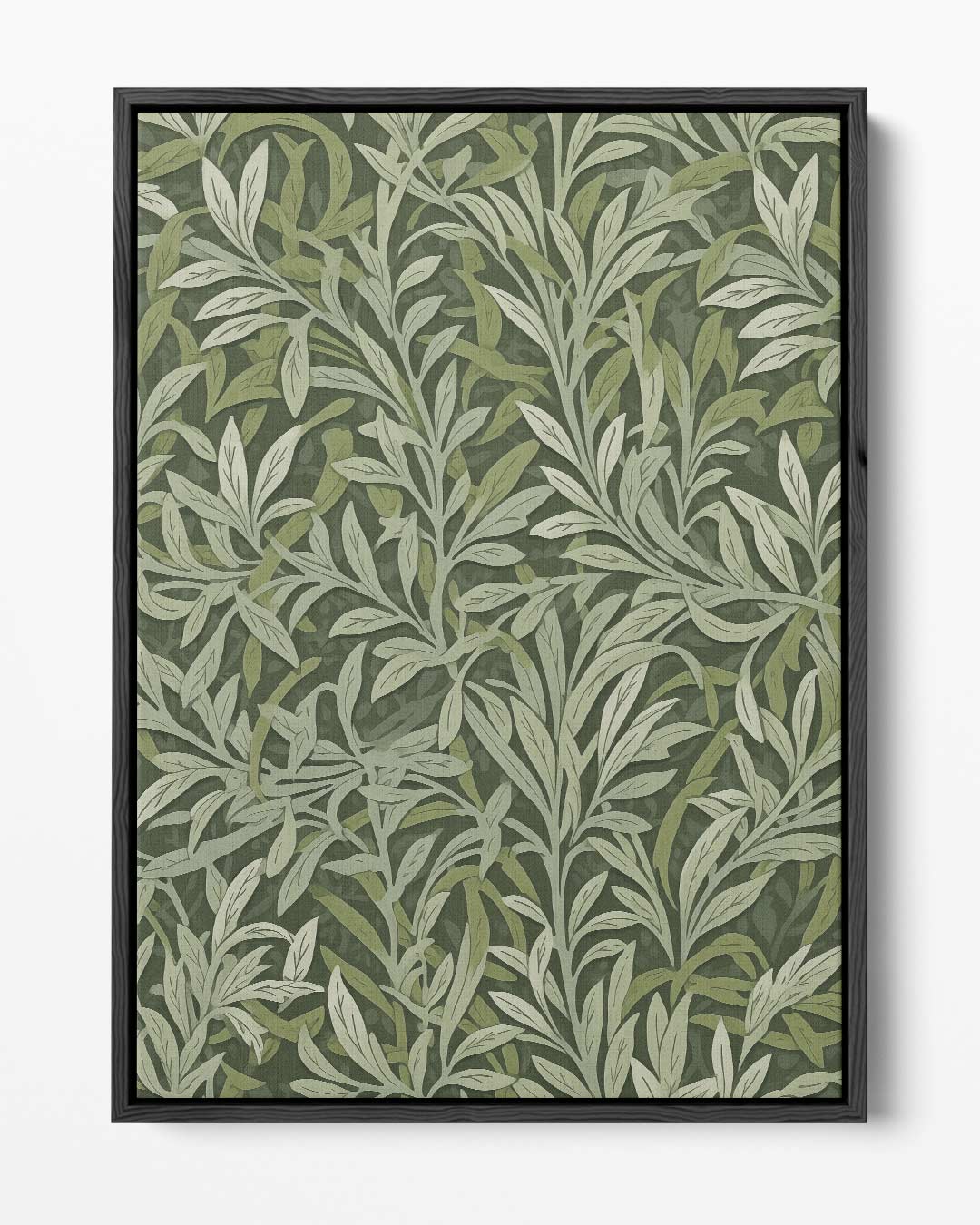 Groene Bladpatroon Wanddecoratie – portret kunstwerk als wanddecoratie