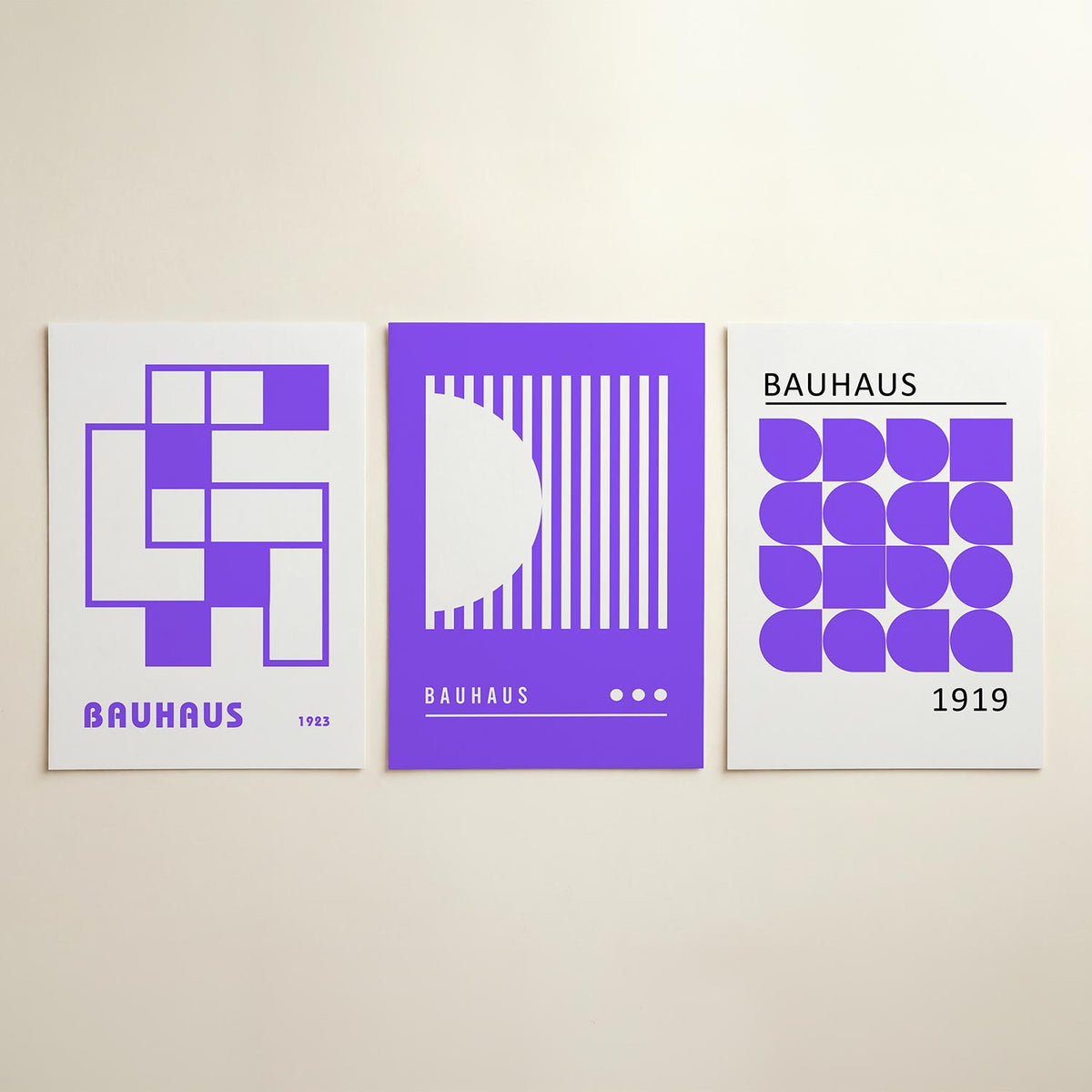 Vorm en kleur posterset – detailweergave – deze posterset in drie delen toont een speelse ordening van