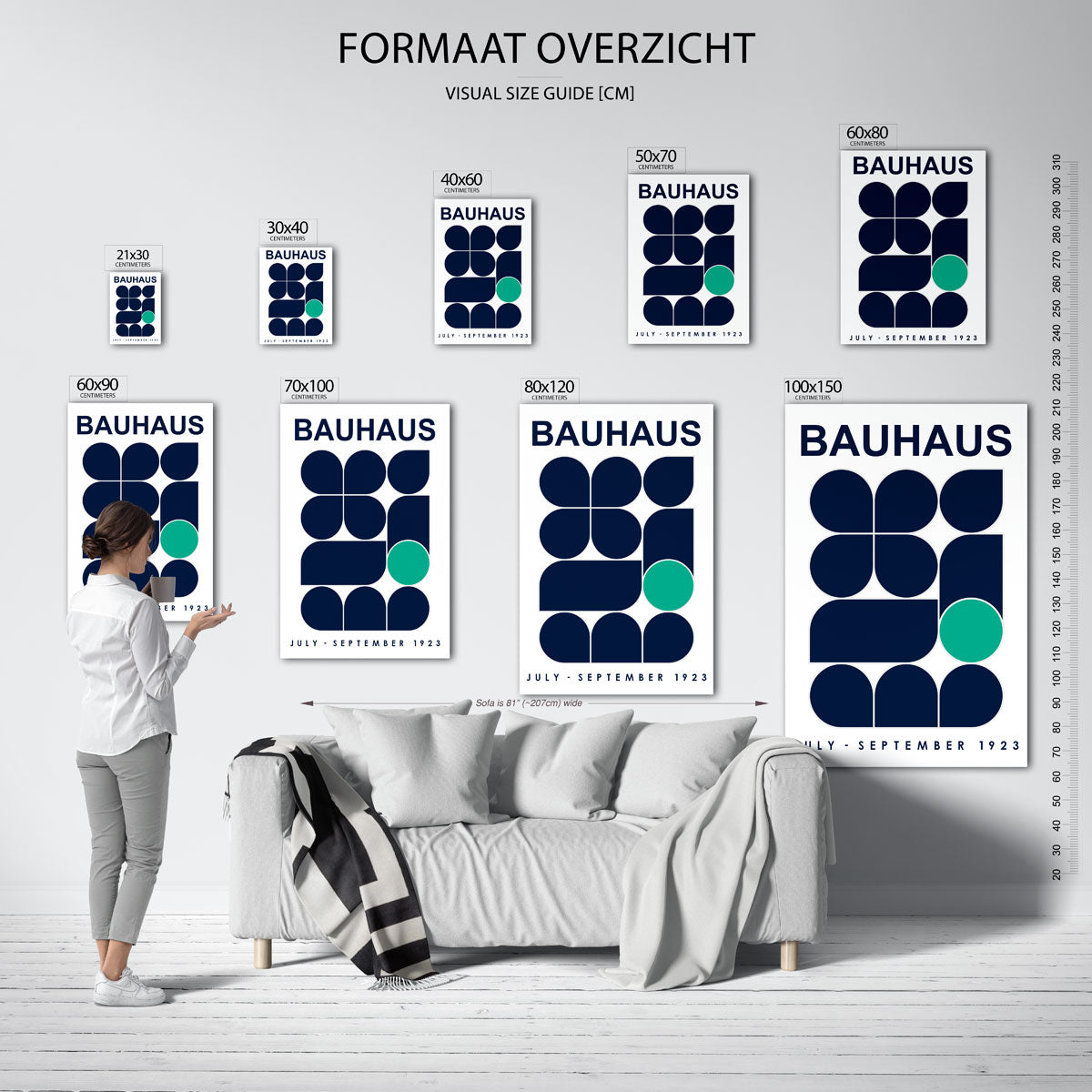 Vorm en kleur – geometrische poster in Bauhaus-stijl van WallArtistic