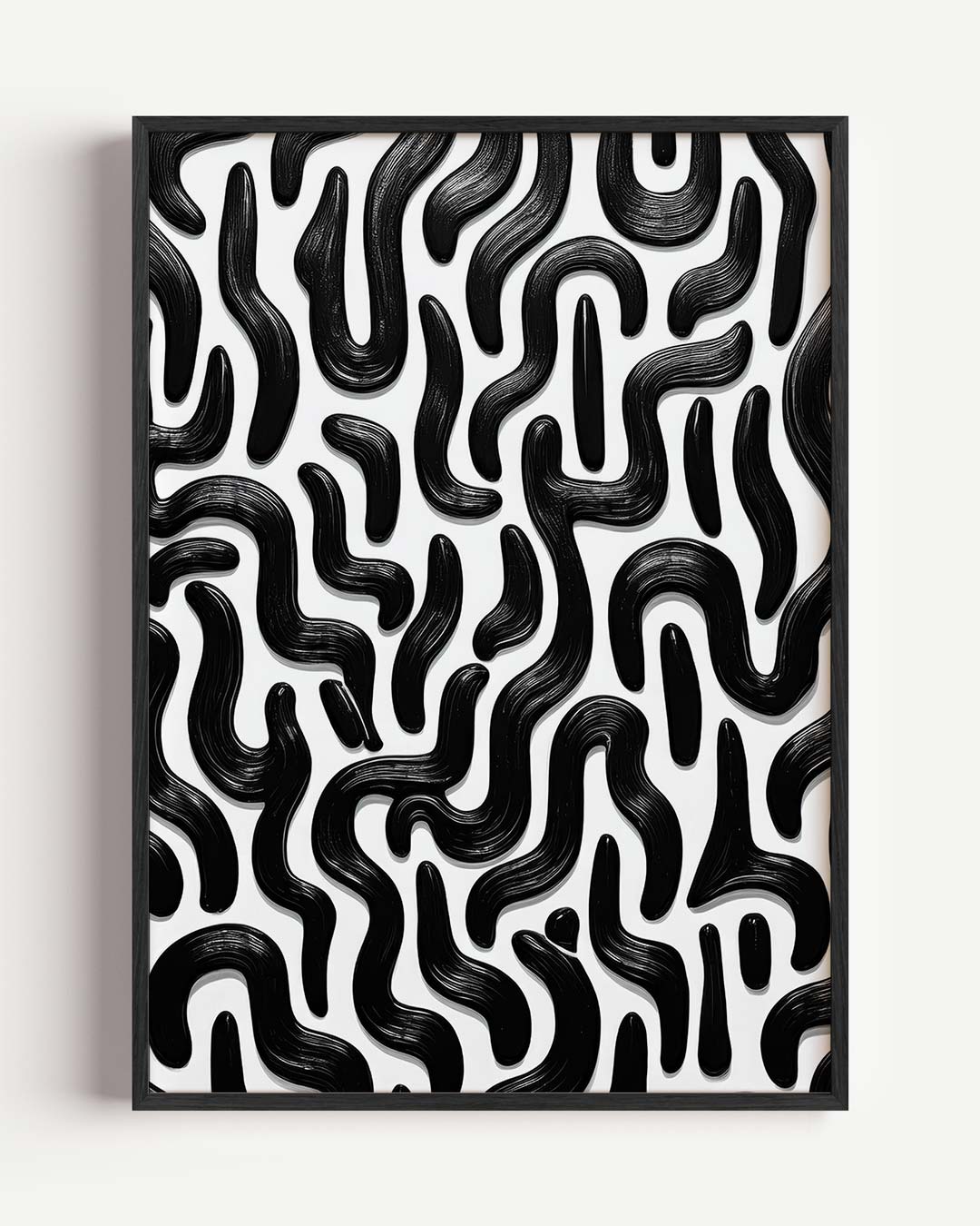 Moderne Zwart-witte Kunstposter – kleurrijke abstracte portret poster als wanddecoratie