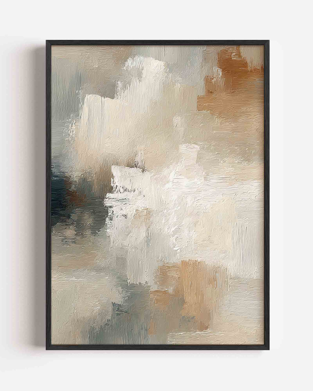 Abstracte beige en grijze – abstracte textuur portret poster als wanddecoratie