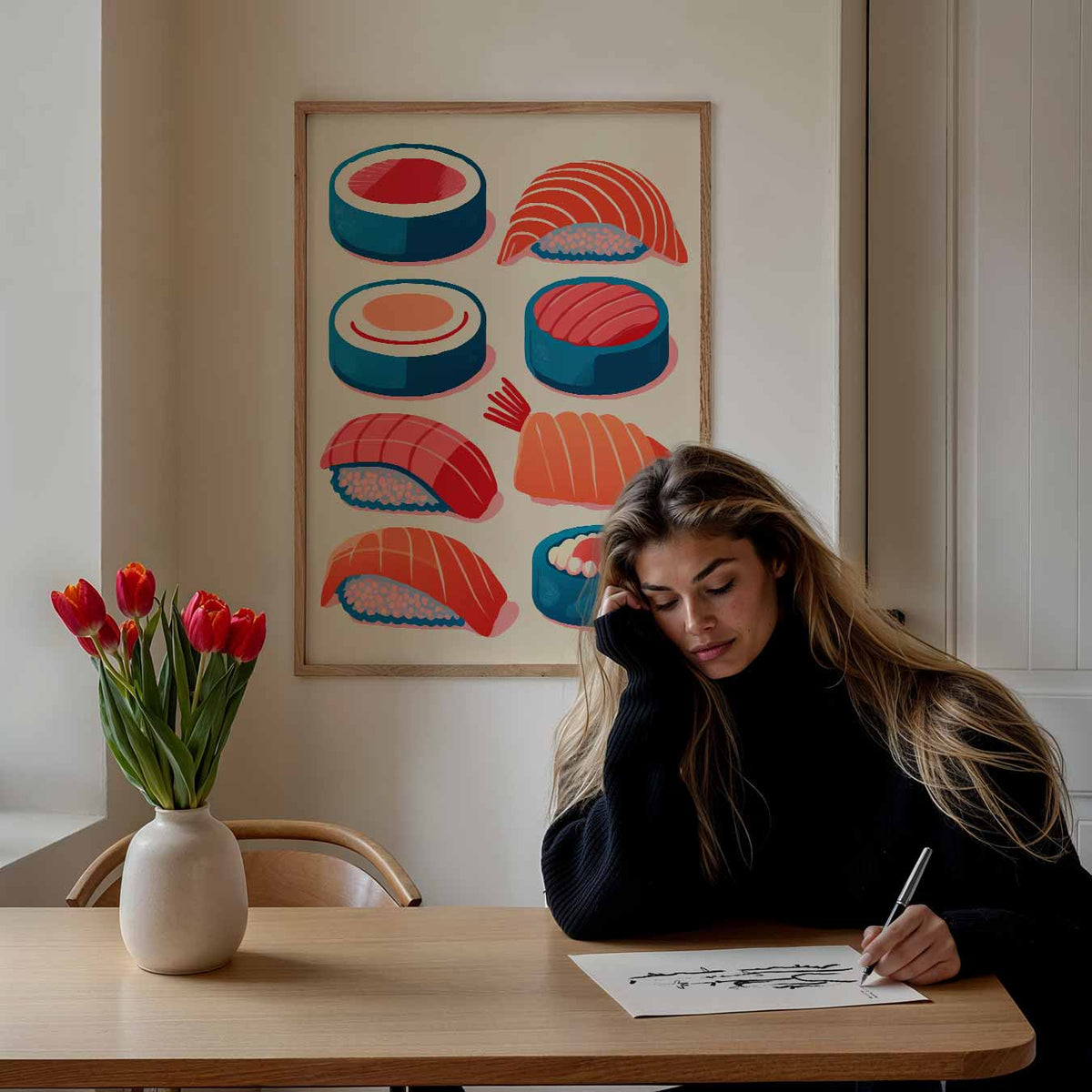 Sushi Vibes – keuken poster als sfeervolle staande wanddecoratie