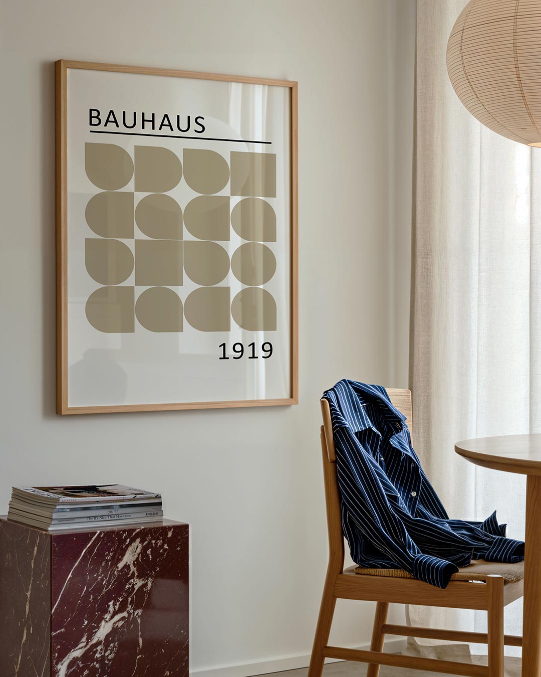 Vormritme en lijnen – geometrische poster in Bauhaus-stijl van WallArtistic