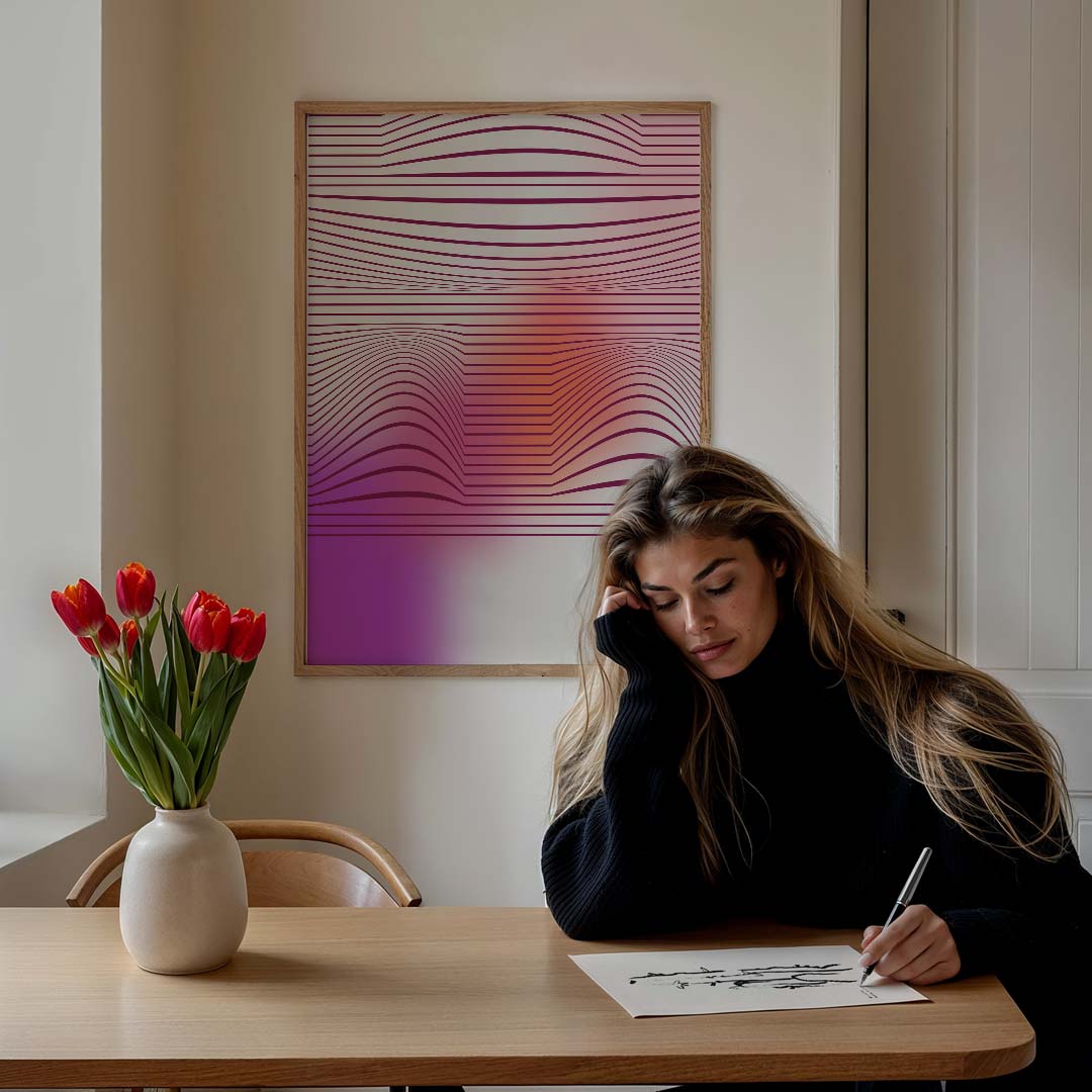 Modieuze Geometrische Print – staande muurposter met kleurrijke abstracte vormen