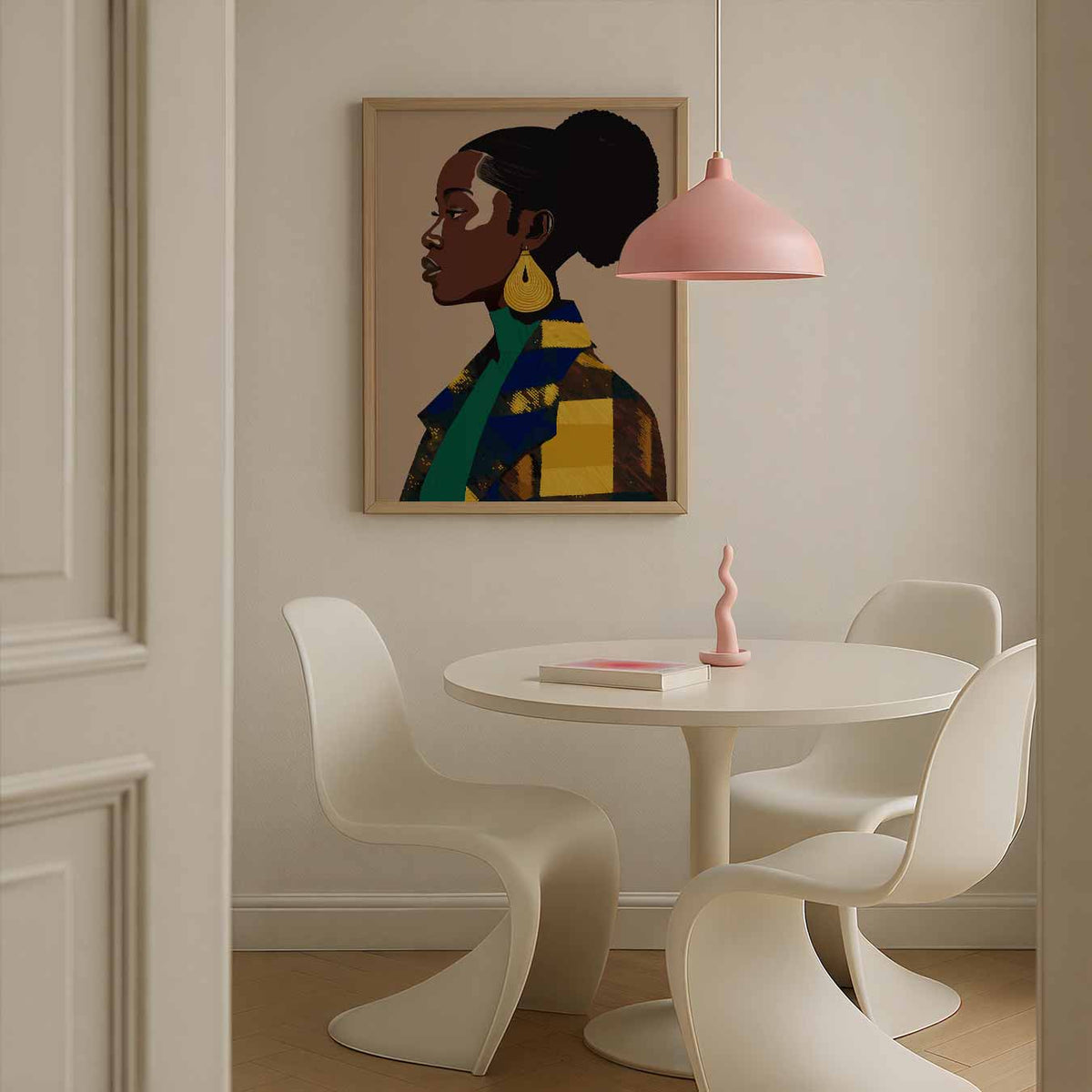 Chic Portret Met Gouden Accenten – zomerse poster in staand formaat