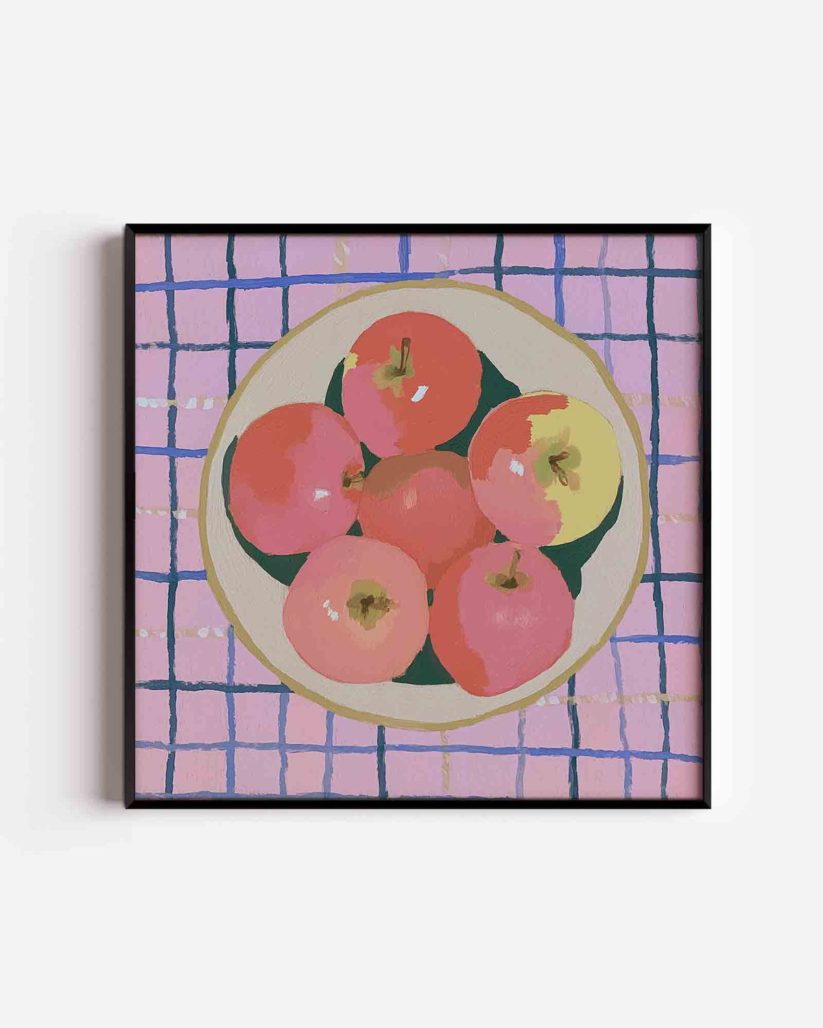 Appels in schaal – vierkante poster met kleur en vormen als wanddecoratie