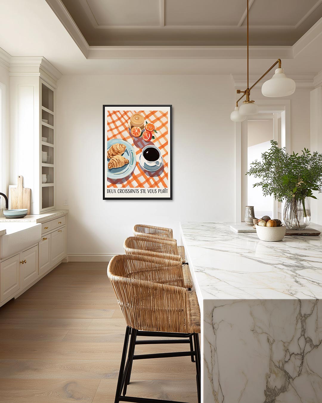 Ontbijt illustratie – staand wanddecoratie kunstwerk