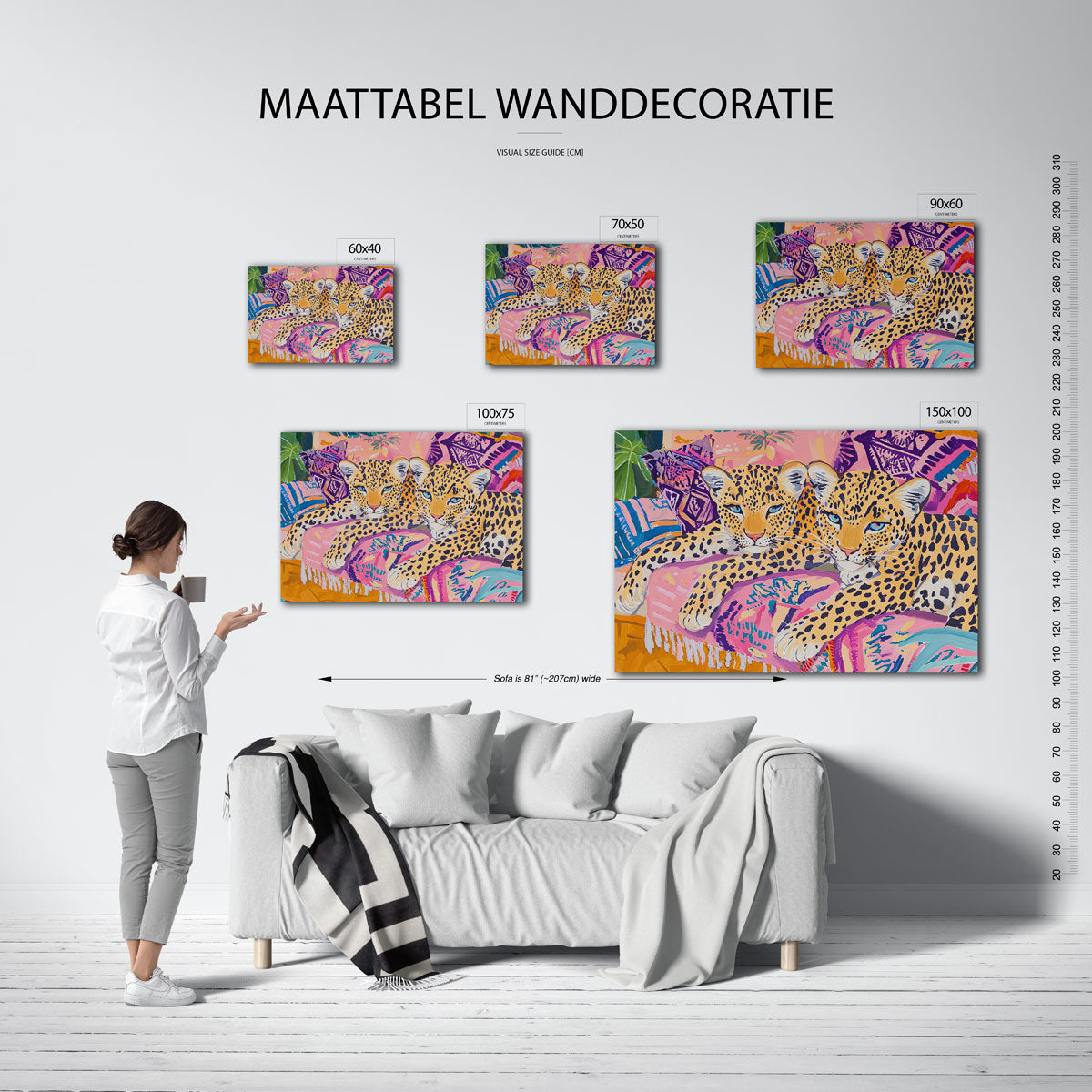 Levende luipaarden – kunstwerk op canvas, dibond of plexiglas