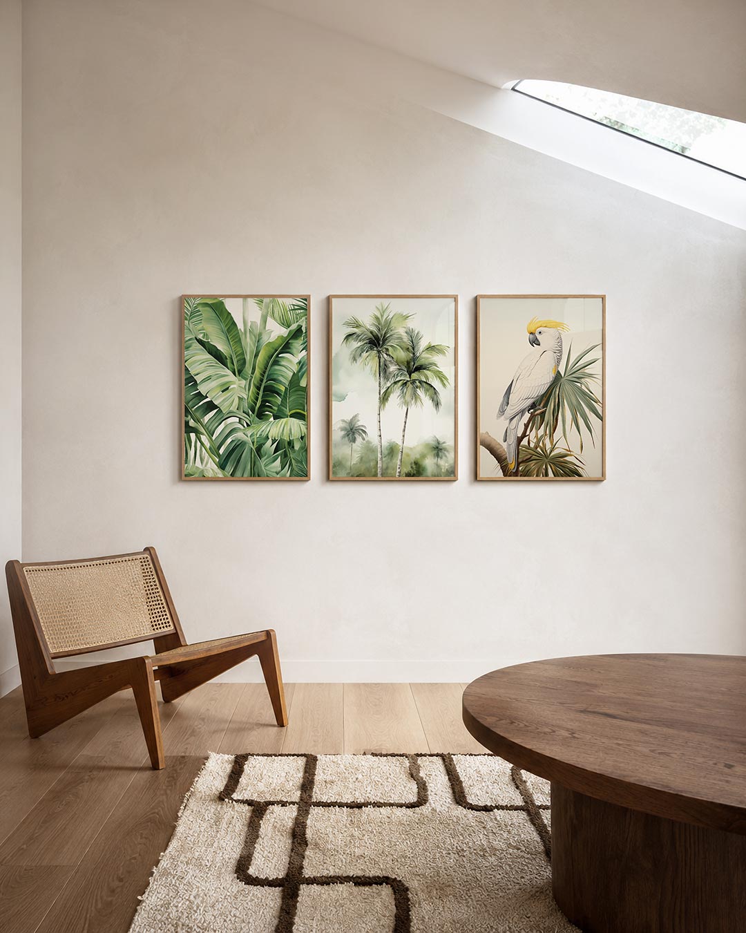 Groene bladeren harmonie posterset – derde productweergave – deze posterset in drie delen toont een weelderige