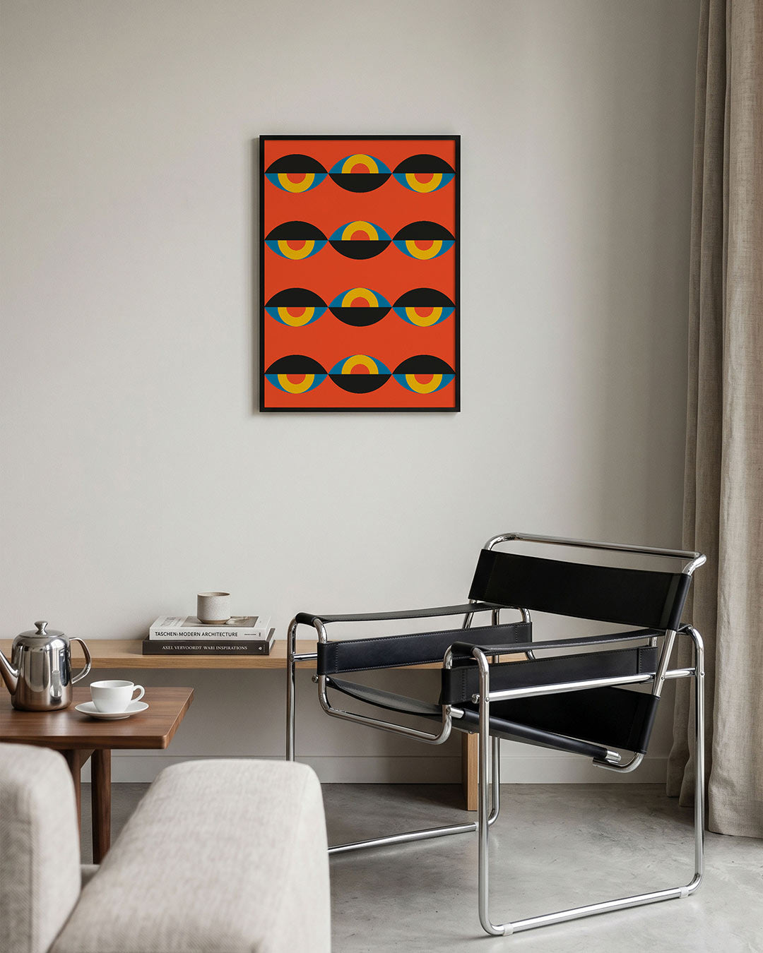 Vormritme en kleur – geometrische Bauhaus poster in staand formaat