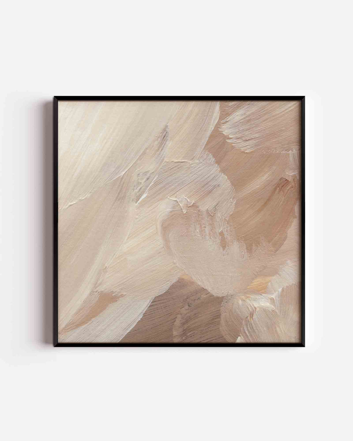 Abstracte beige penseelstreken – schilderkunst vierkante poster als wanddecoratie