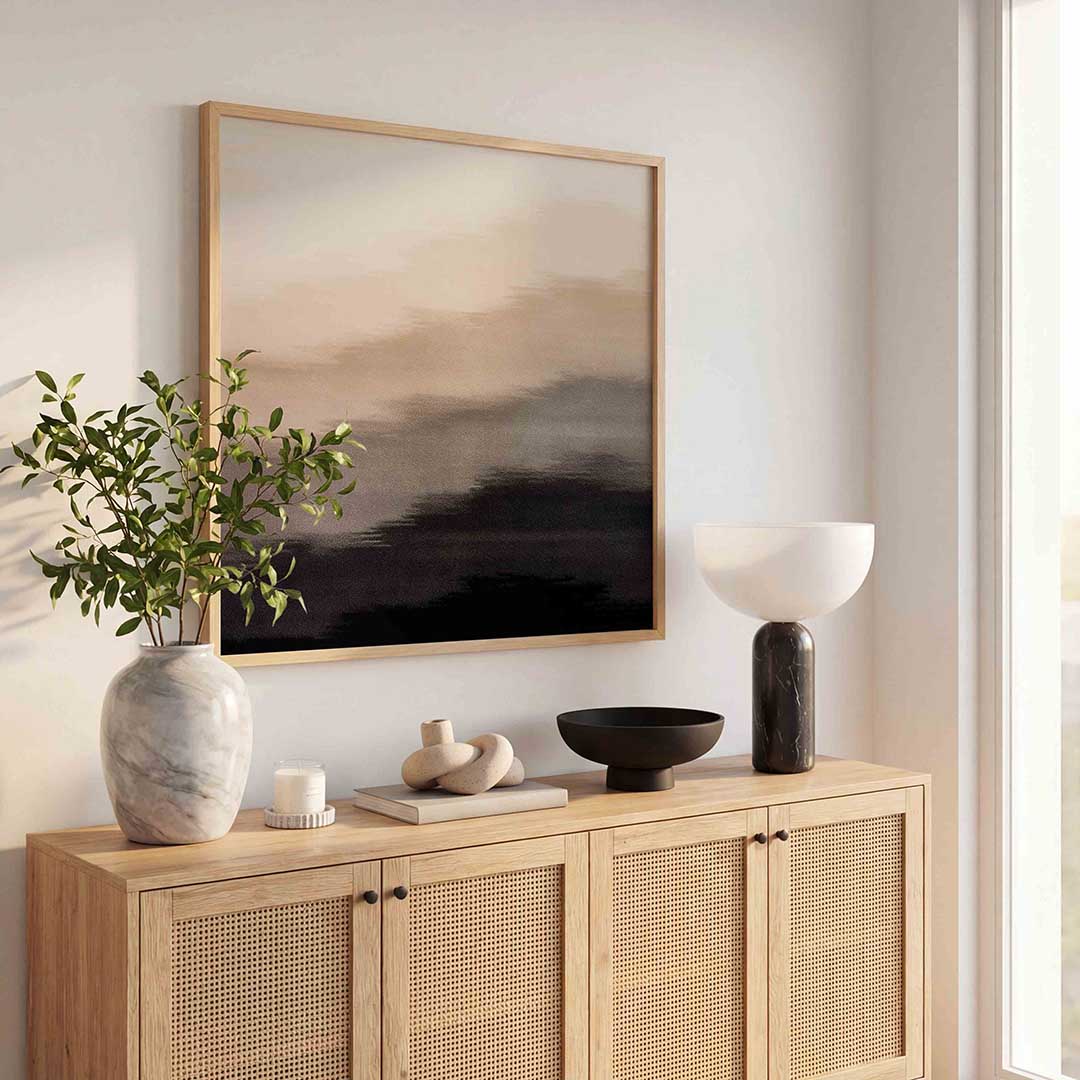 Vervagende horizon – illustratie poster in vierkant formaat