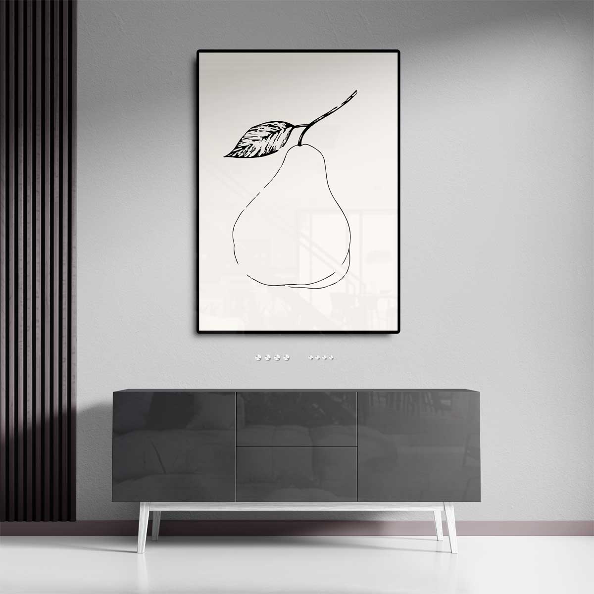 Minimalistische Peer Illustratie – staand kunstwerk voor modern interieur