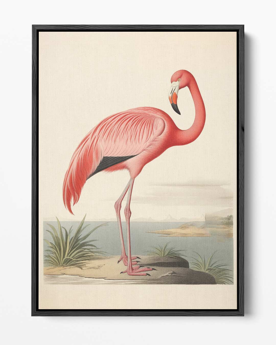 Elegante Flamingo Print – portret kunstwerk als wanddecoratie