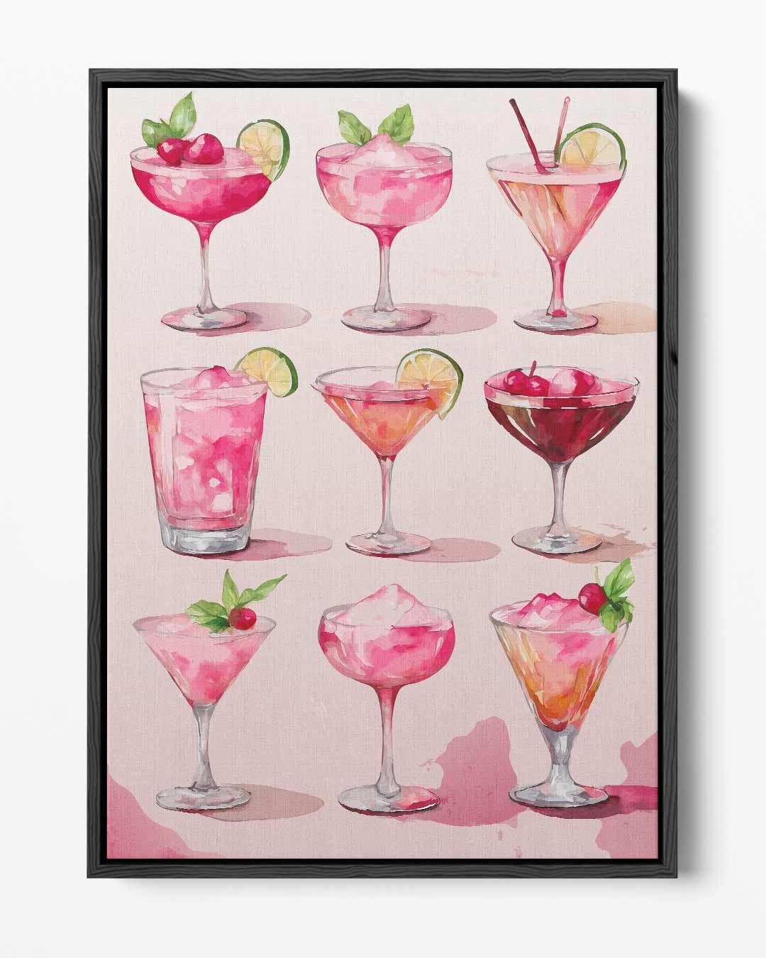 Verfrissende Cocktail Illustraties – portret kunstwerk als wanddecoratie