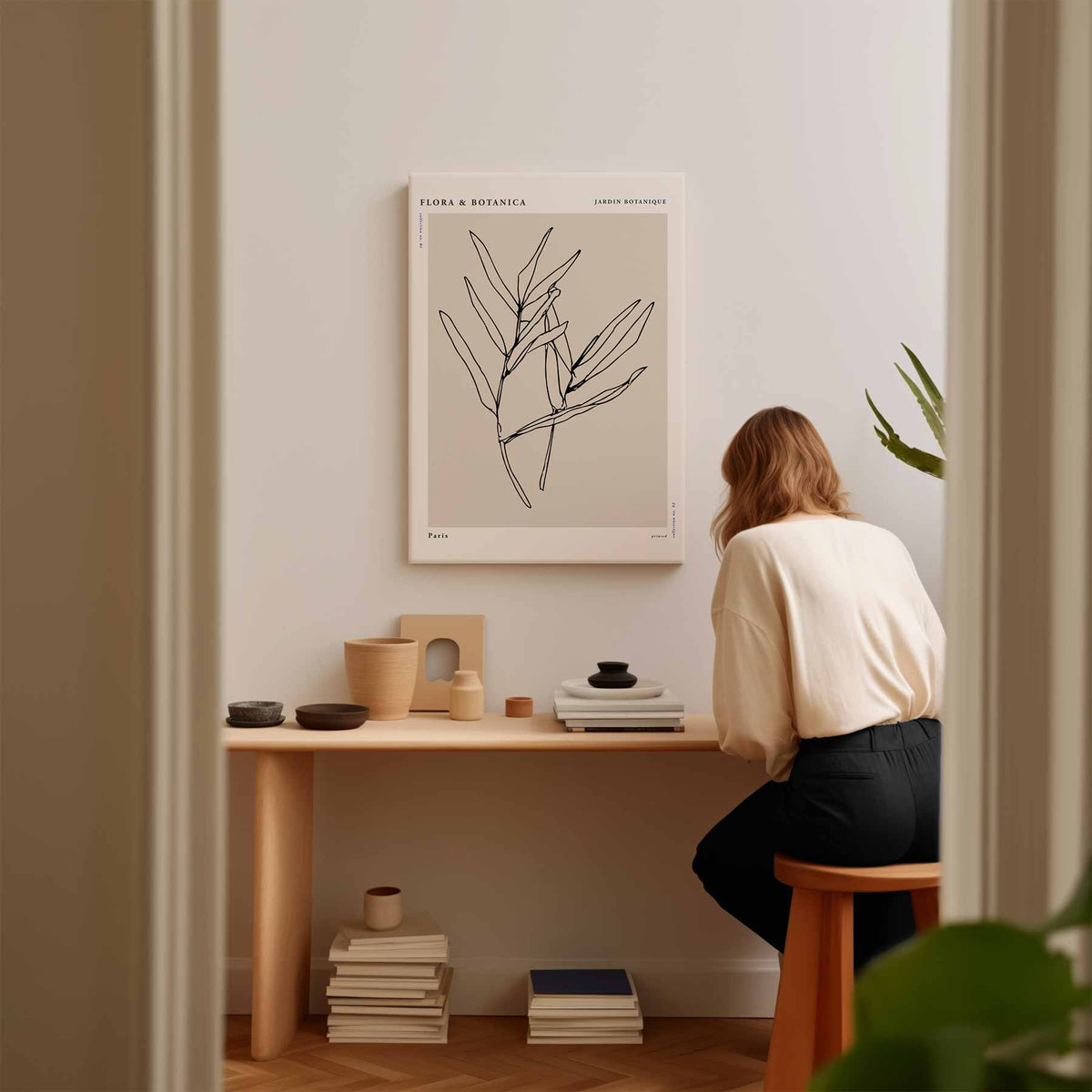 Botanische Schetswandeling – modern portret kunstwerk van WallArtistic