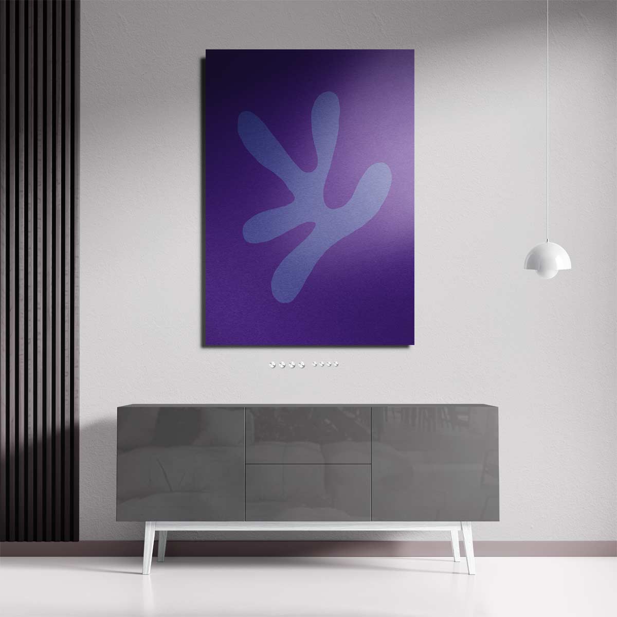 Speelse Paarse Vormen – plexiglas kunstwerk als wanddecoratie