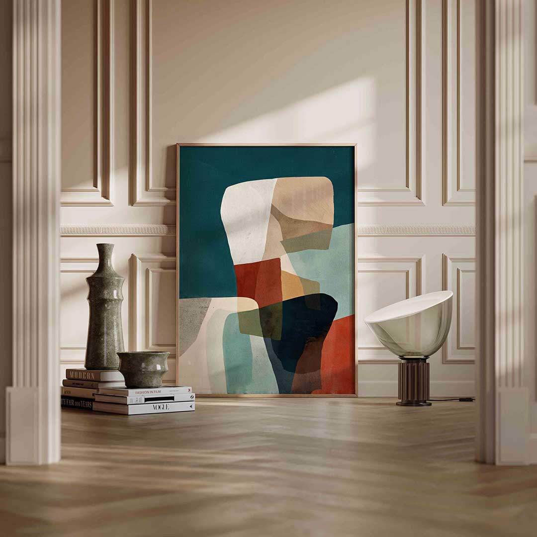 Abstracte vormen – staande abstracte wanddecoratie van WallArtistic