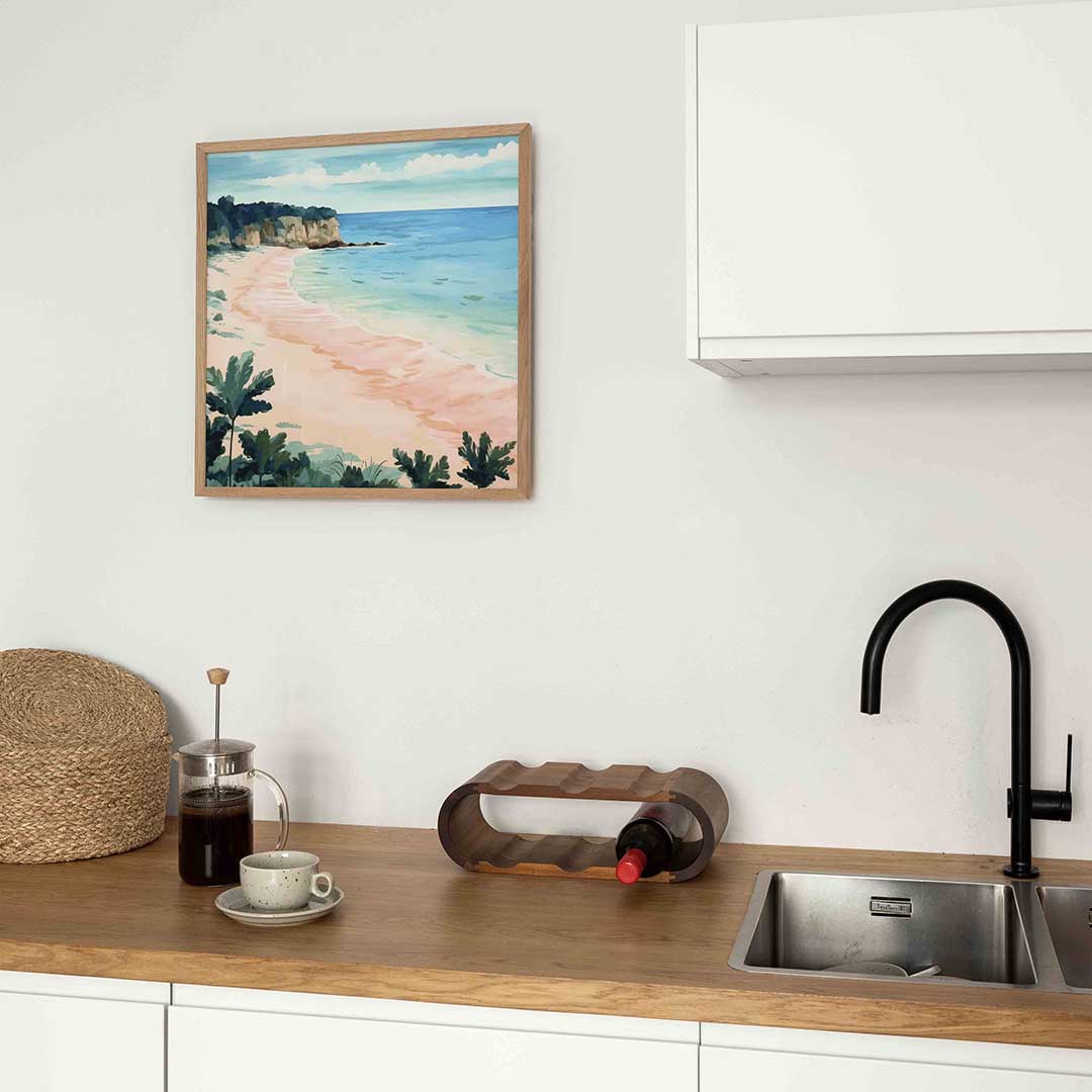 Strand en zee – keukenposter in vierkant formaat