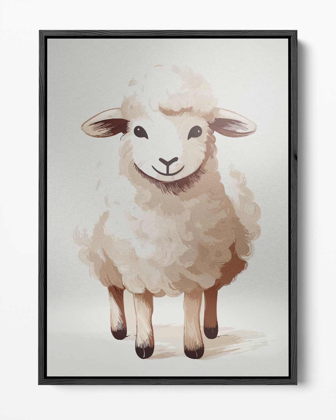 Schattig Sprookjesachtig Schaap – portret kunstwerk als wanddecoratie