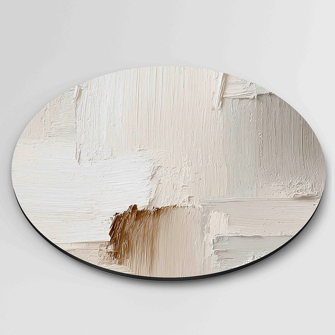 Beige textuur – ronde textuur wanddecoratie van WallArtistic