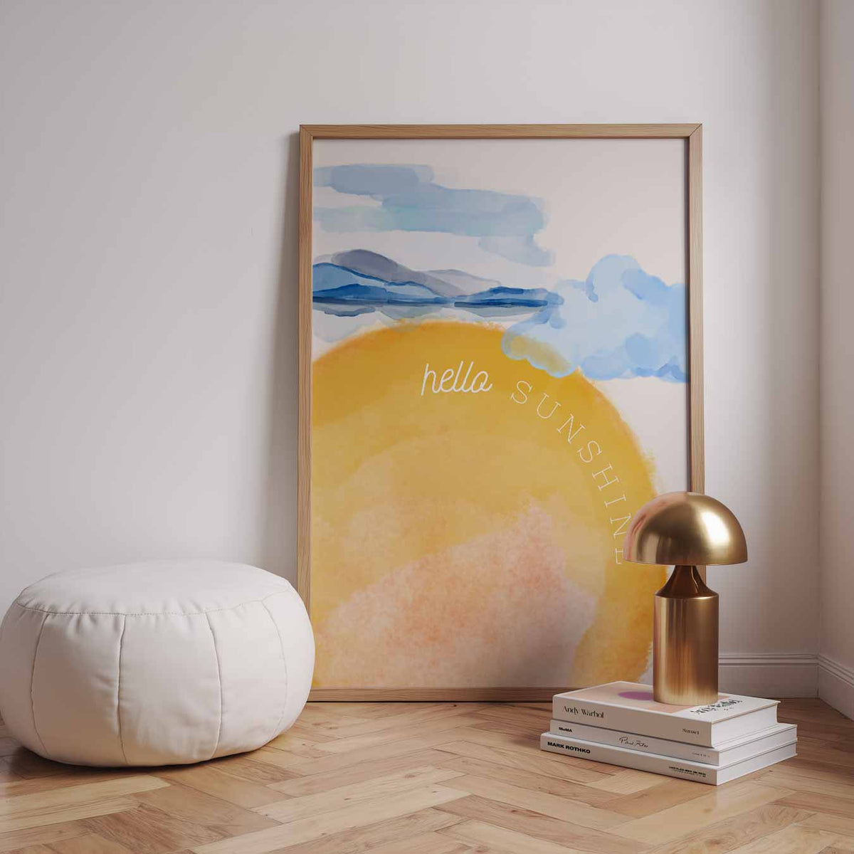 Hello Sunshine – speelse wandkunst als portret kinderposter