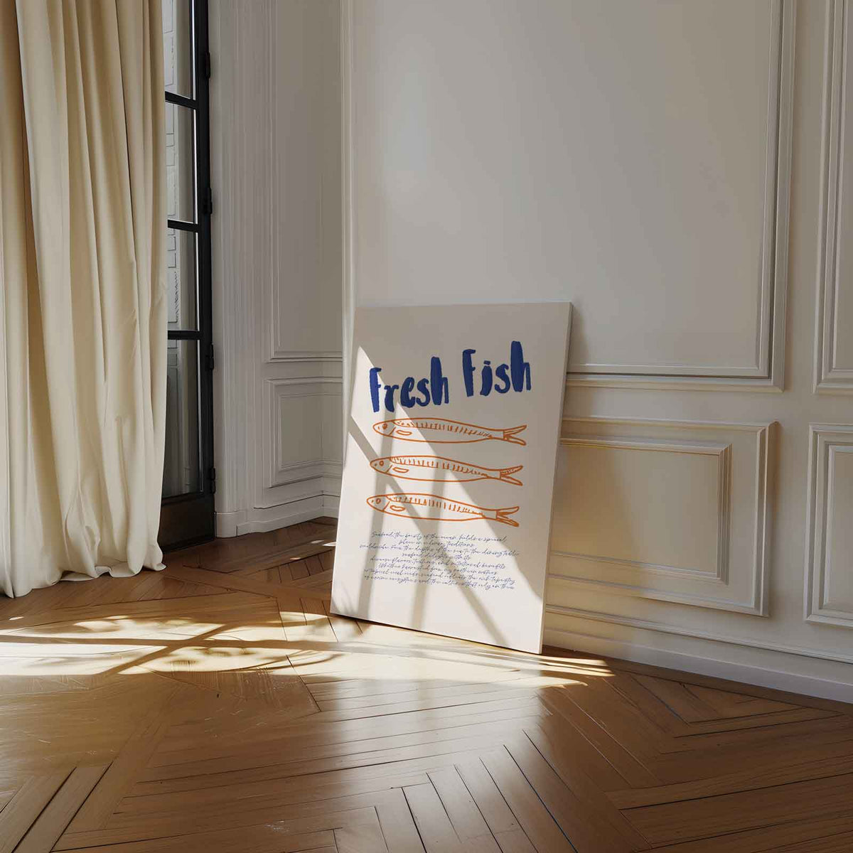 Verse Vis Illustratie – dibond kunstwerk als wanddecoratie