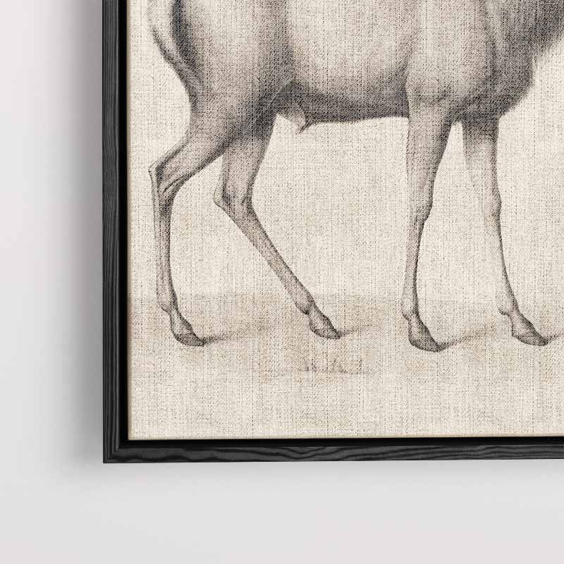 Majestueuze Hertentekening – staand kunstwerk voor modern interieur