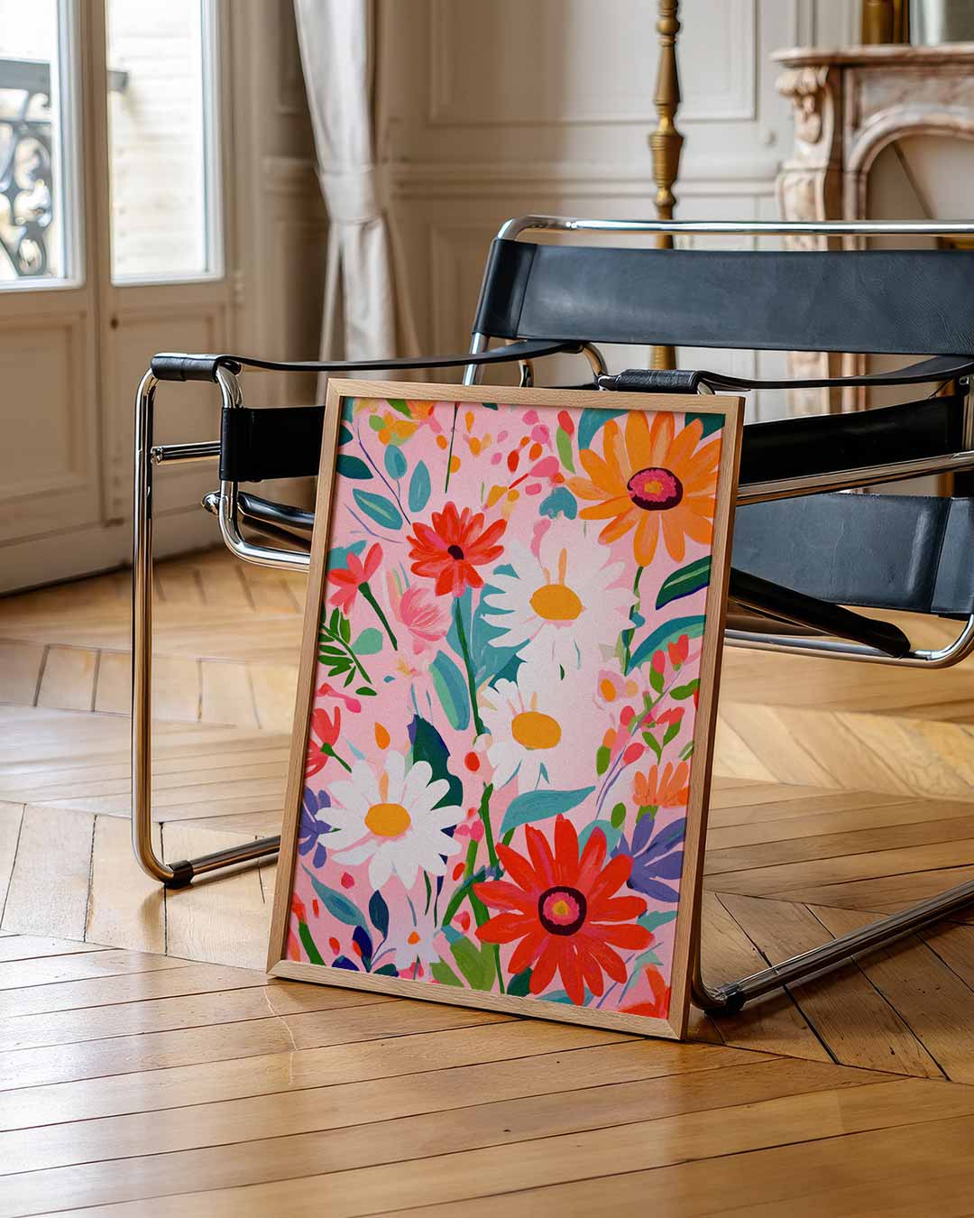 Bloemenpracht op Canvas – zomerse wandkunst als portret poster