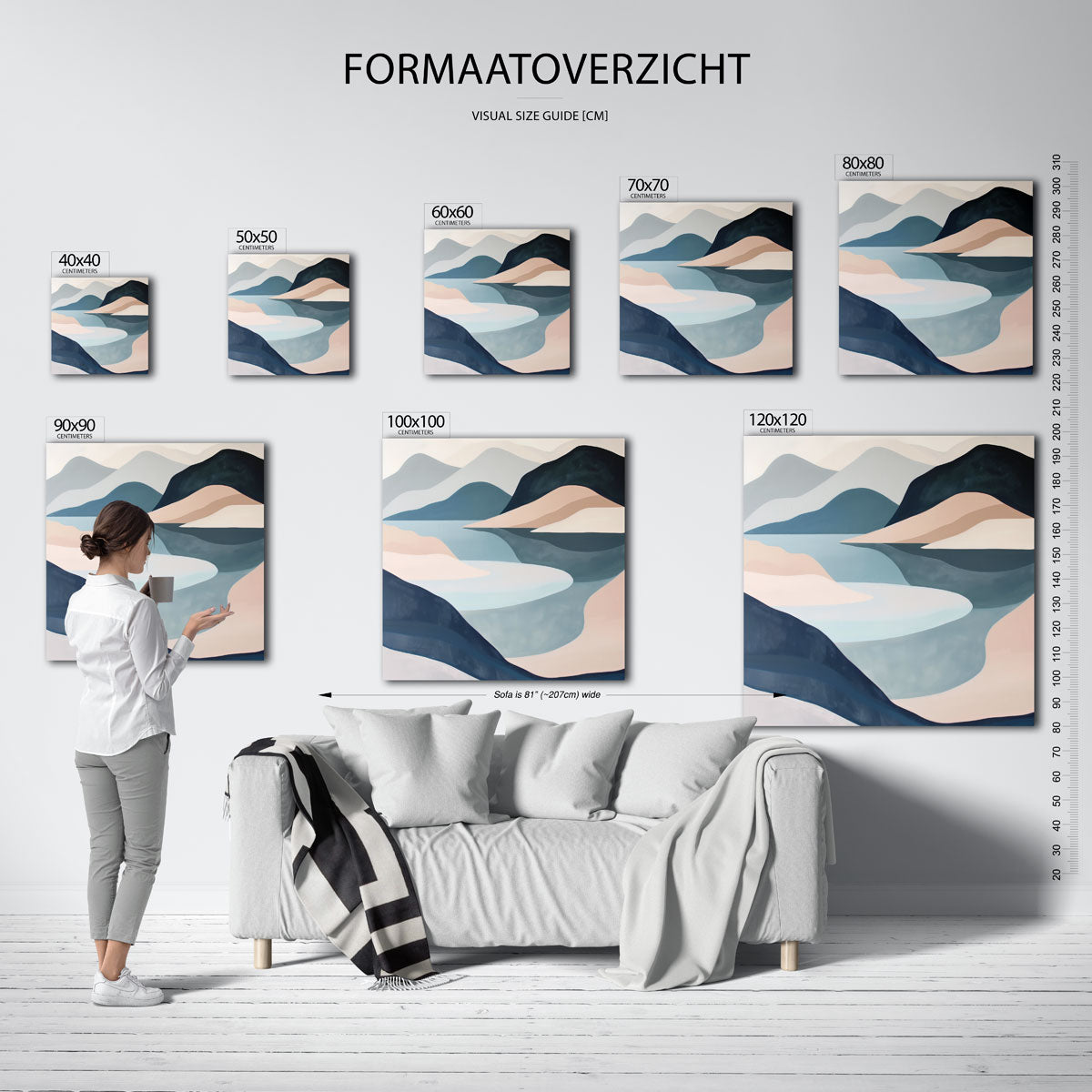Landschap met bergen – vierkante muurposter met kunst en design