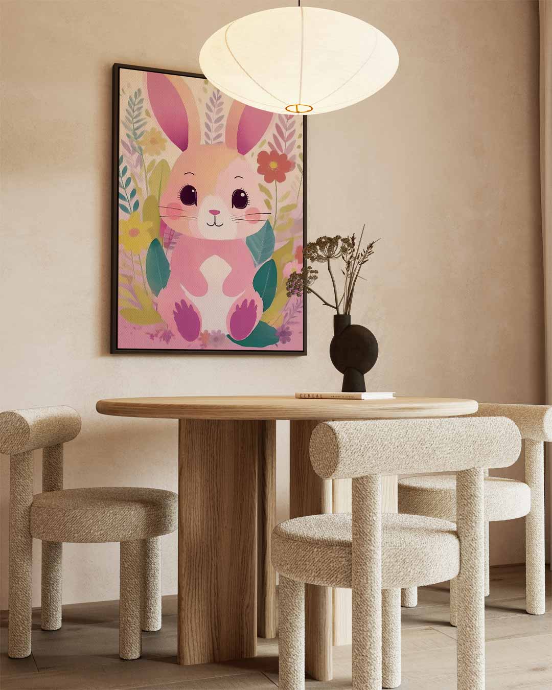 Vrolijke Konijnenprint – staand kunstwerk voor modern interieur