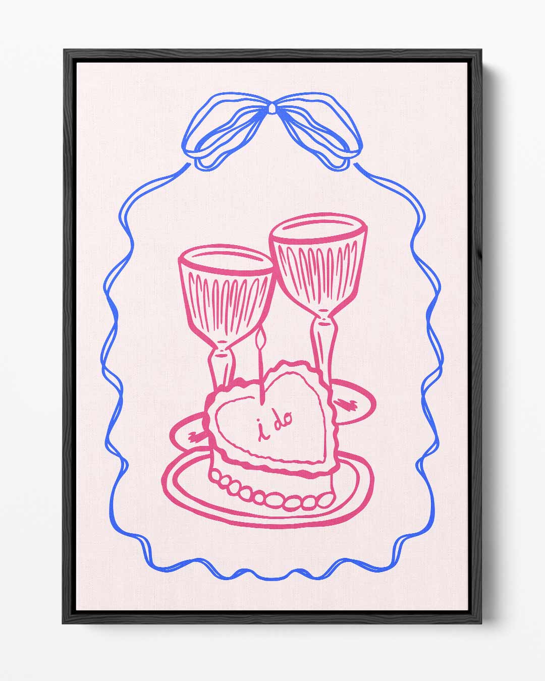 Romantische Toast Illustratie – portret kunstwerk als wanddecoratie