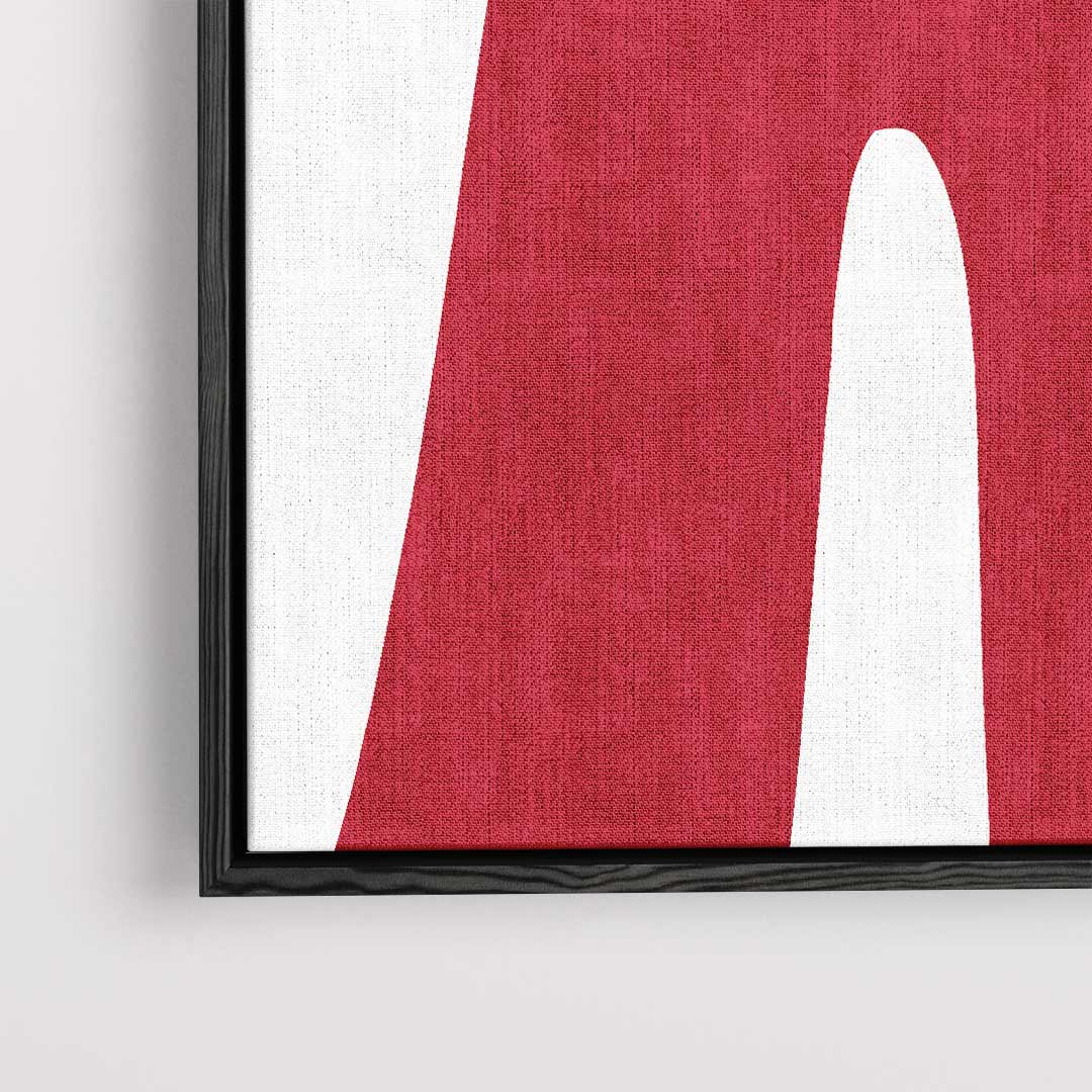 Speelse Rode Golven – dibond kunstwerk als wanddecoratie