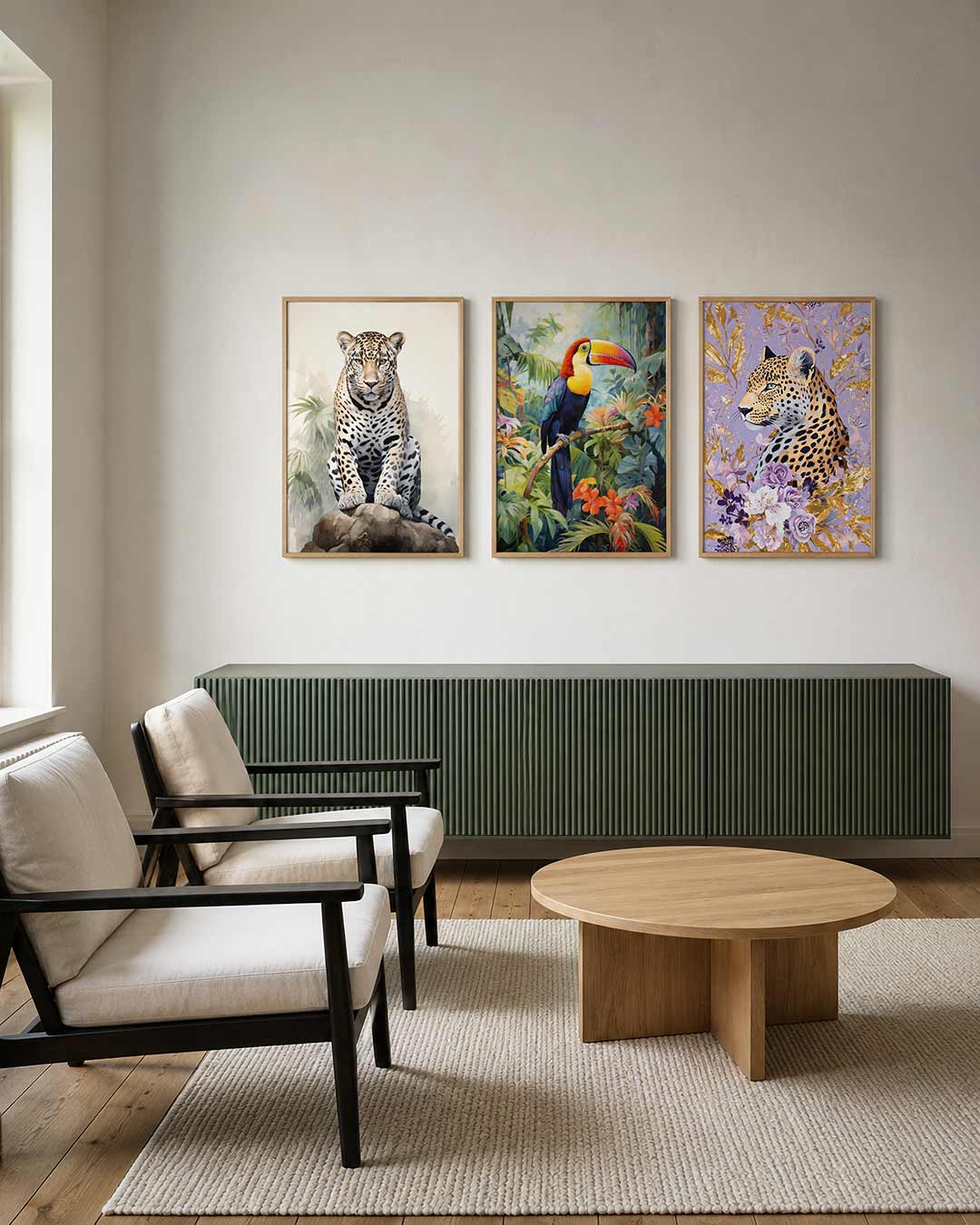 Abstract posterset – tweede productweergave – een abstracte posterset met donkere tinten en een rustige
