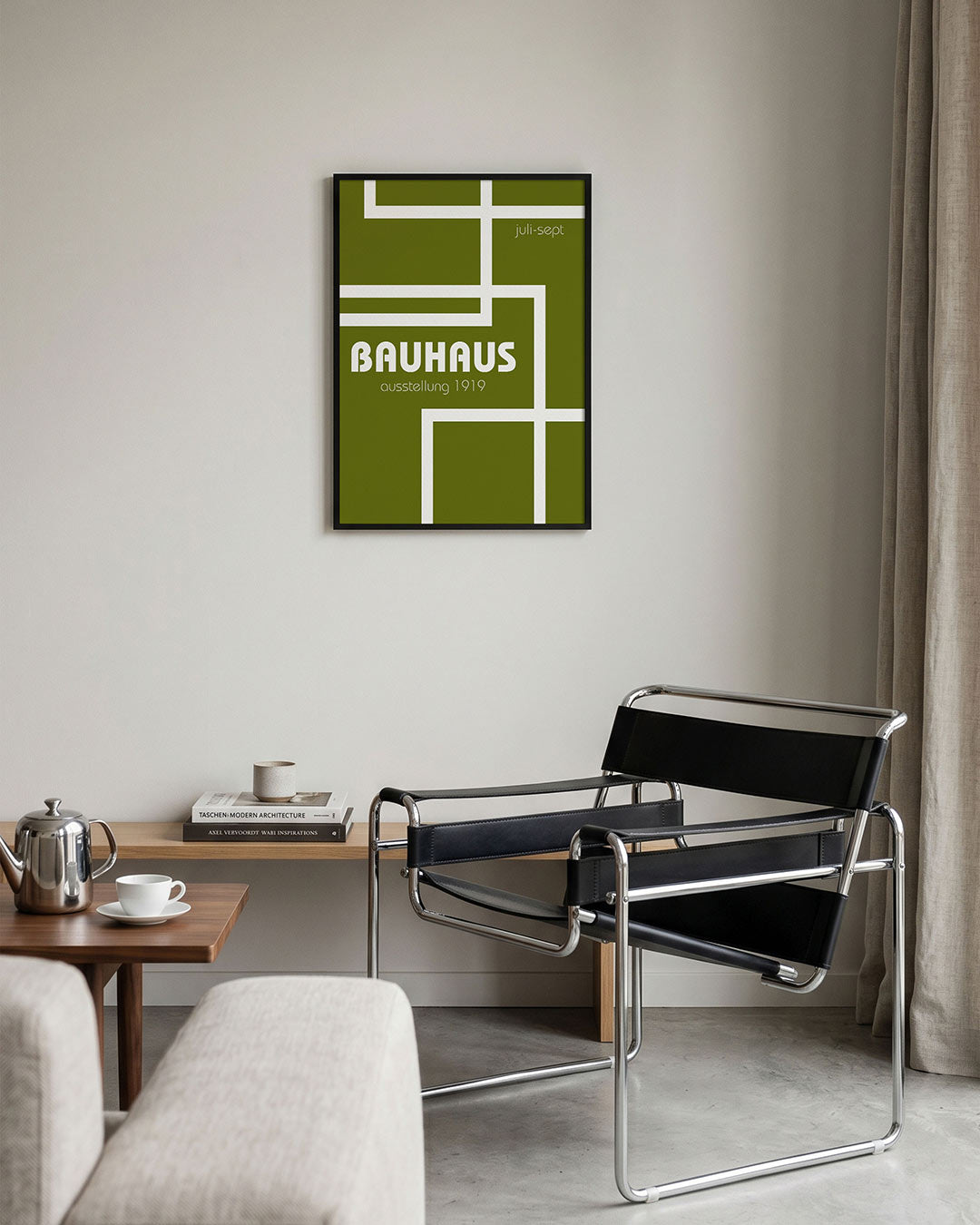 Lijnen en vlakken – geometrische Bauhaus poster in staand formaat