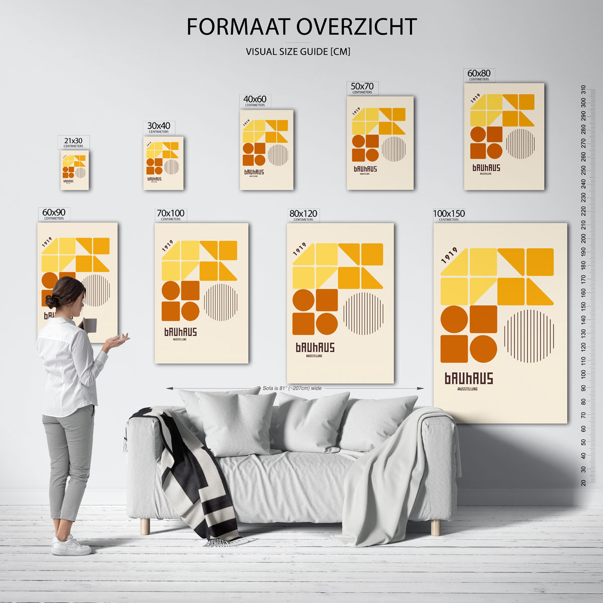 Vorm en kleurvlakken – geometrische poster in Bauhaus-stijl van WallArtistic