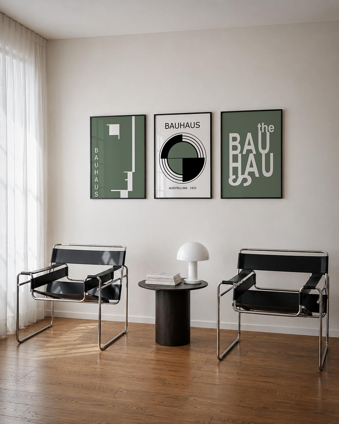 Strakke lijnen posterset – tweede productweergave – deze posterset in drie delen toont een spel van strakke lijnen en blokken