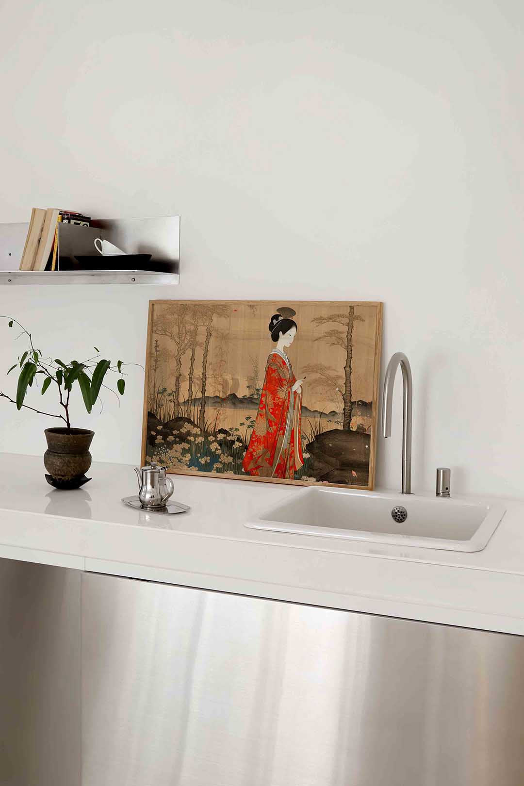 Vrouw in traditionele kleding – keukenposter in liggend formaat