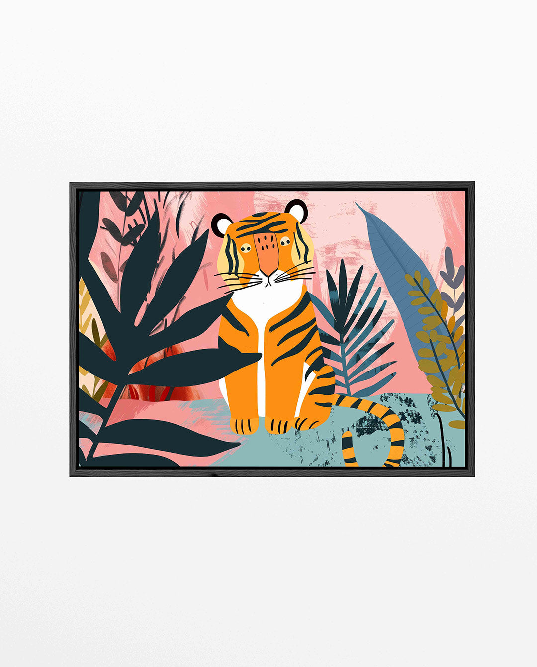 Tijger in jungle – liggend kinder kunstwerk