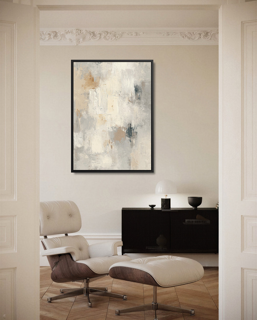 Zachte kleuren compositie – staand wanddecoratie kunstwerk