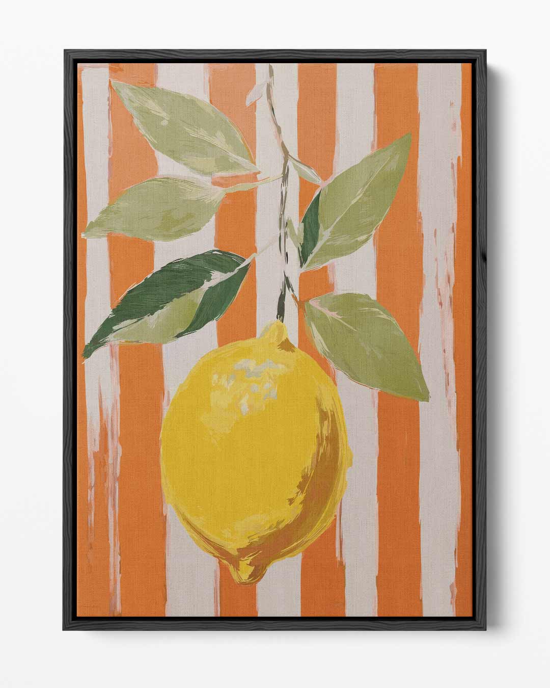 Frisse Citroen op Oranje – portret kunstwerk als wanddecoratie