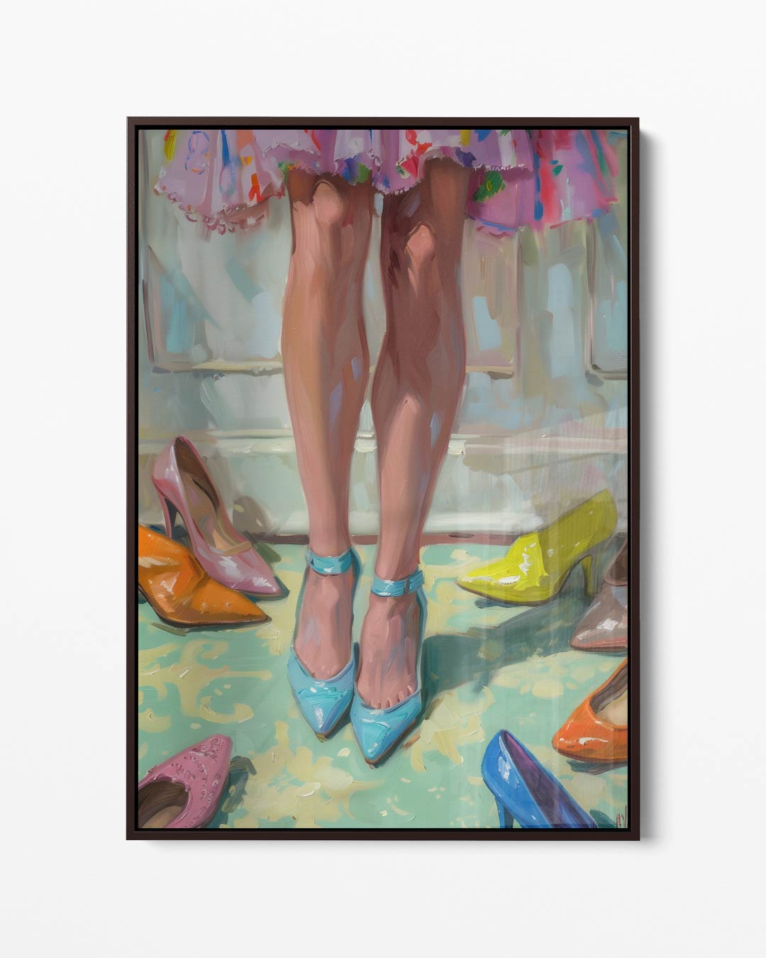 Kleurrijke Schoenendoos – portret kunstwerk als wanddecoratie