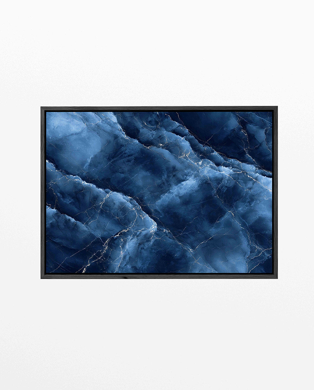Marmer blauwe patronen – liggend abstract kunstwerk