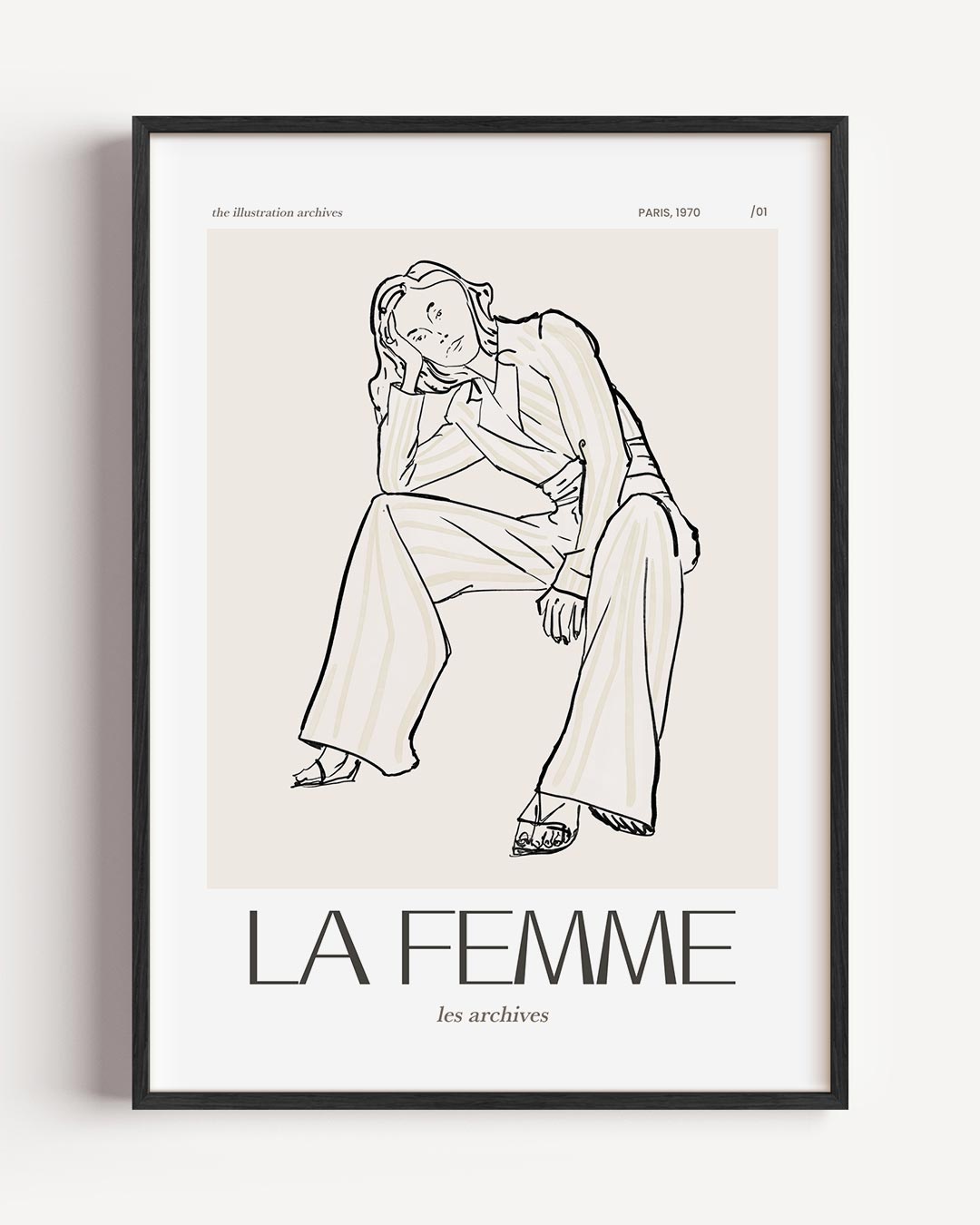 La Femme Paris 1970 – vrouwelijk portret poster als wanddecoratie