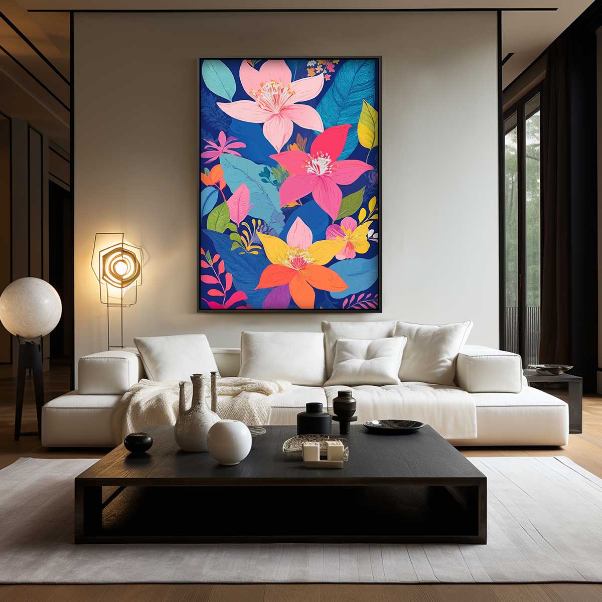 Bloemenparadijs Kunstwerk – dibond wanddecoratie in staand formaat