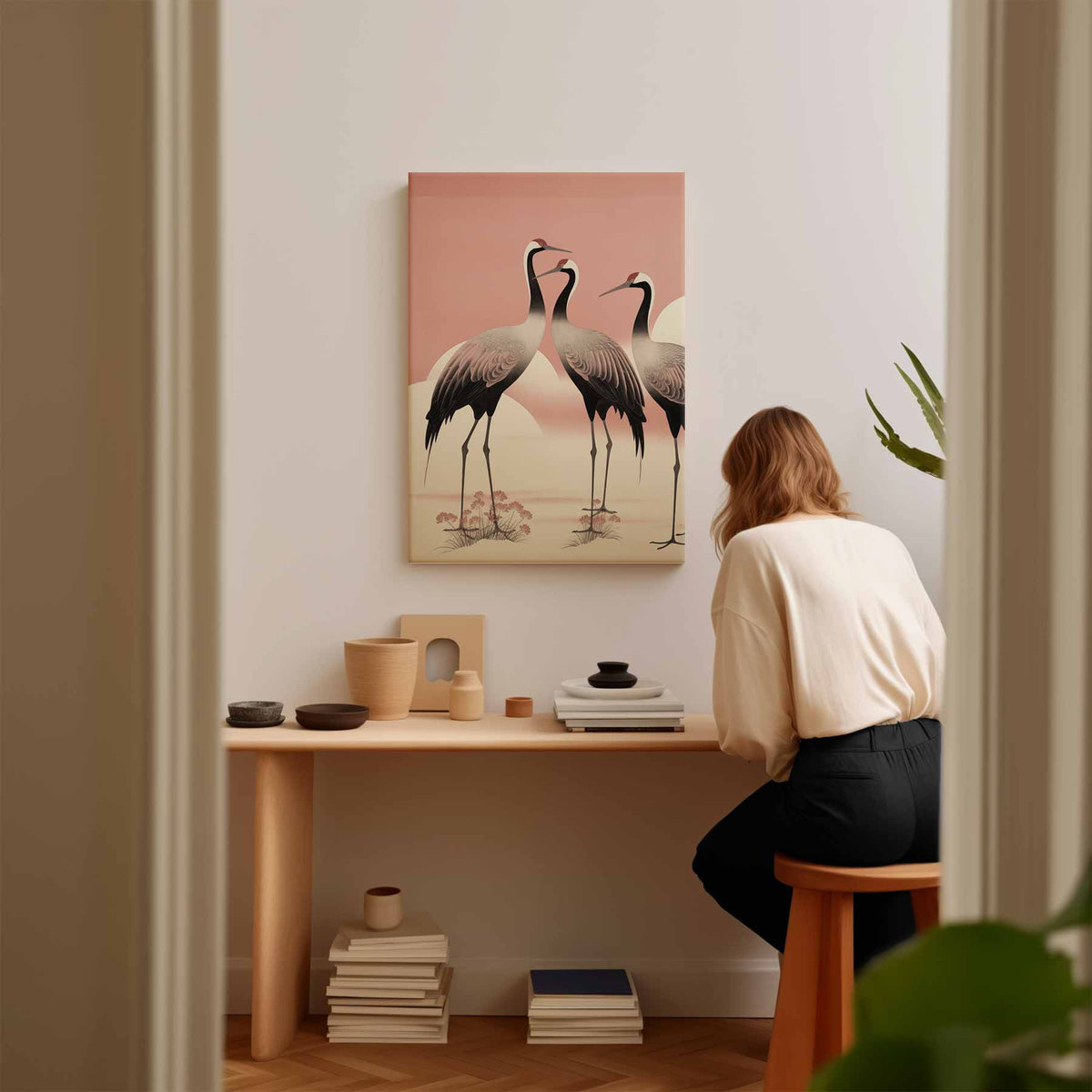 Dans van Kraanvogels – plexiglas kunstwerk als wanddecoratie