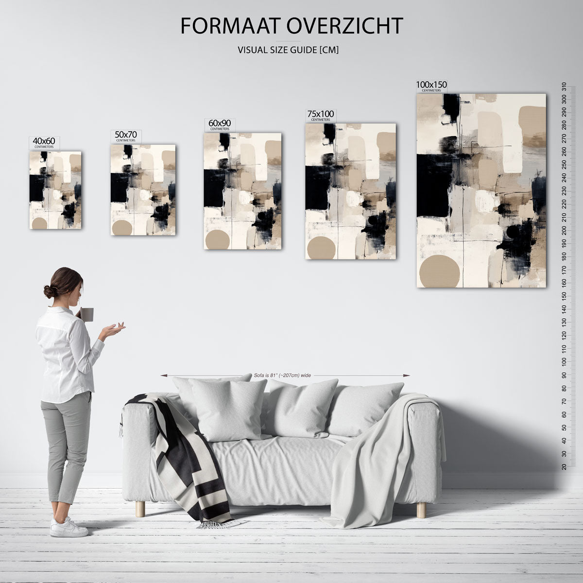 Geometrische compositie – staande wanddecoratie van WallArtistic