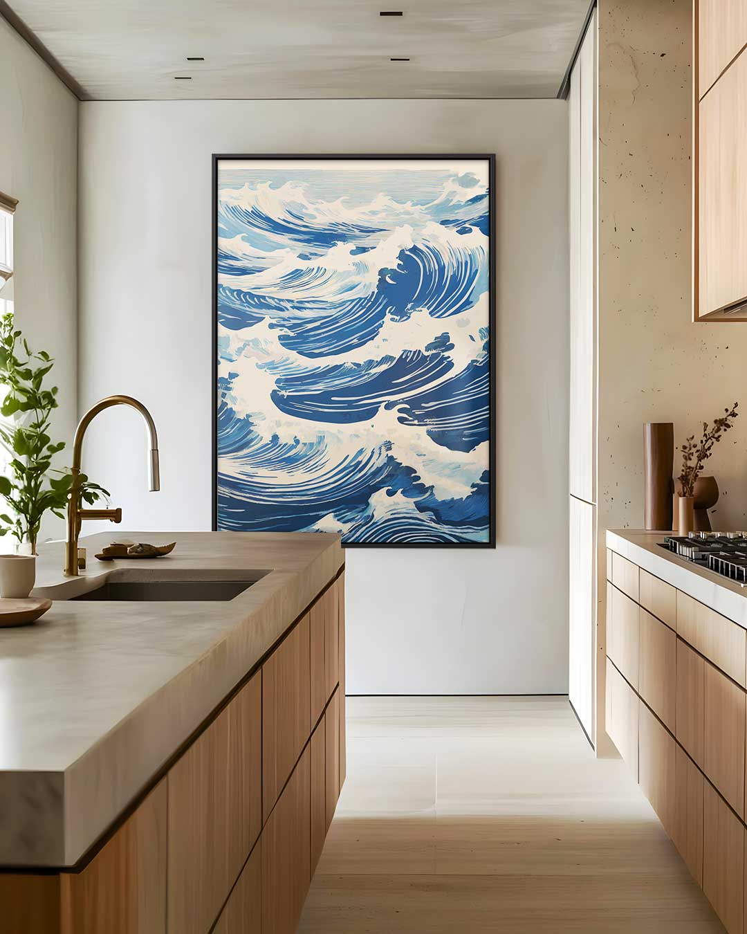 Golven van de Oceaan – canvas wanddecoratie in portret formaat