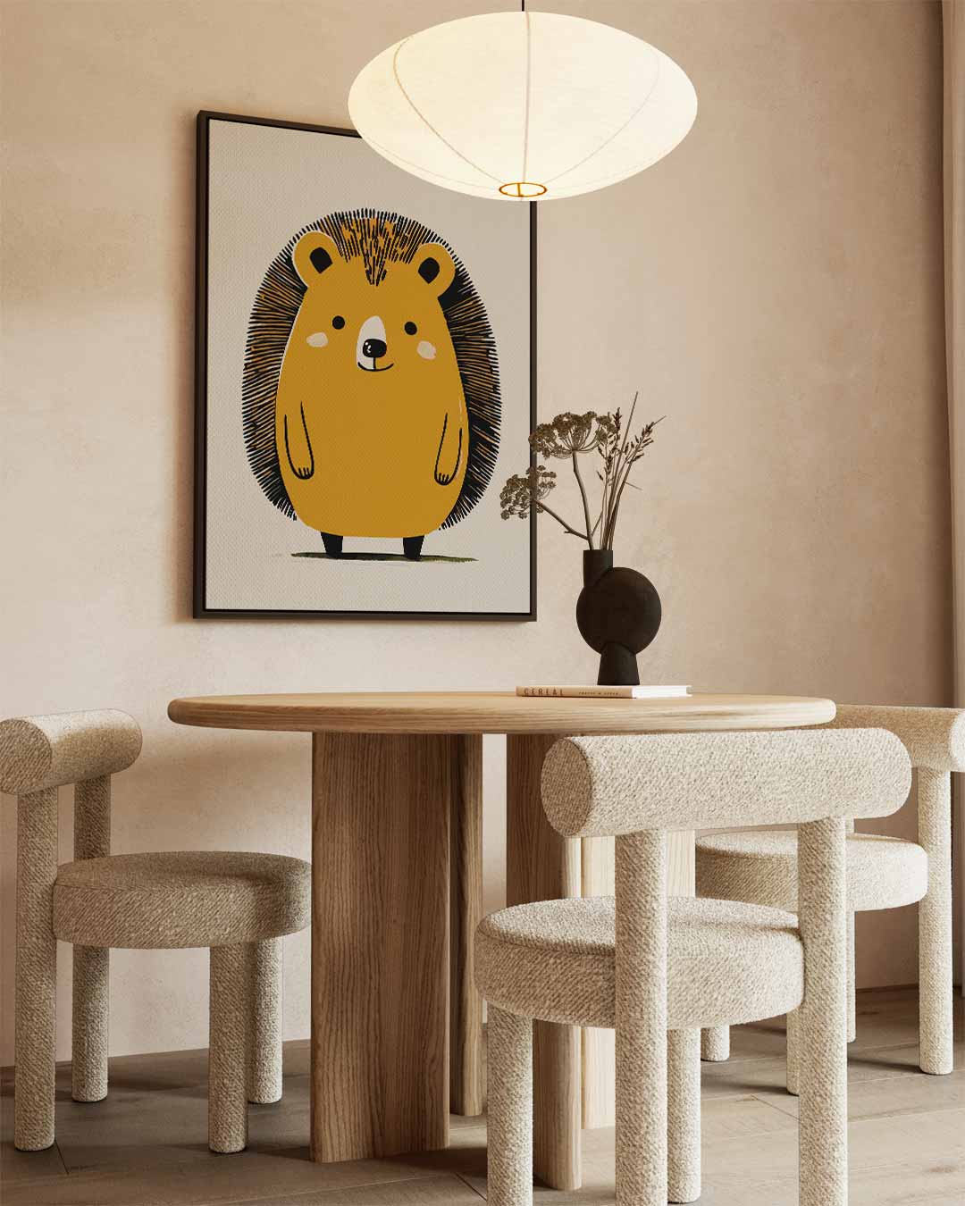 Schattige Egel Illustratie – staand kunstwerk voor modern interieur