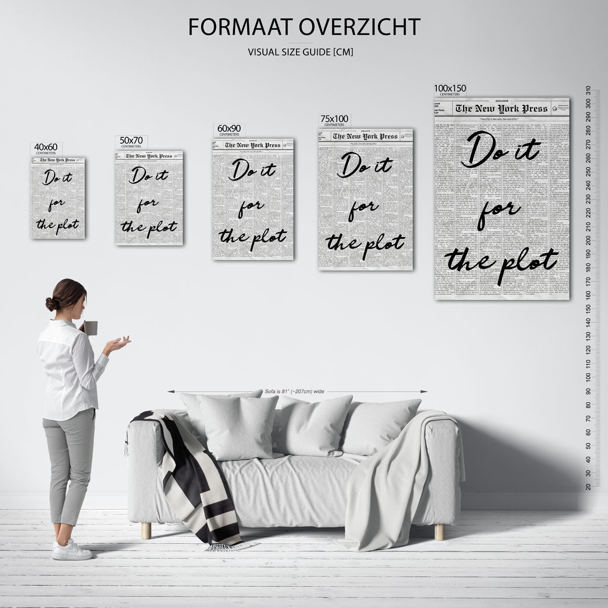 Motiverende typografie – staand wanddecoratie kunstwerk